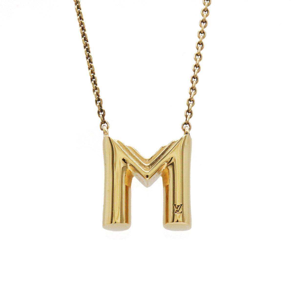 Louis Vuitton LV&ME M Initial Alphabet Pendant Necklace M61068 in Great Condition