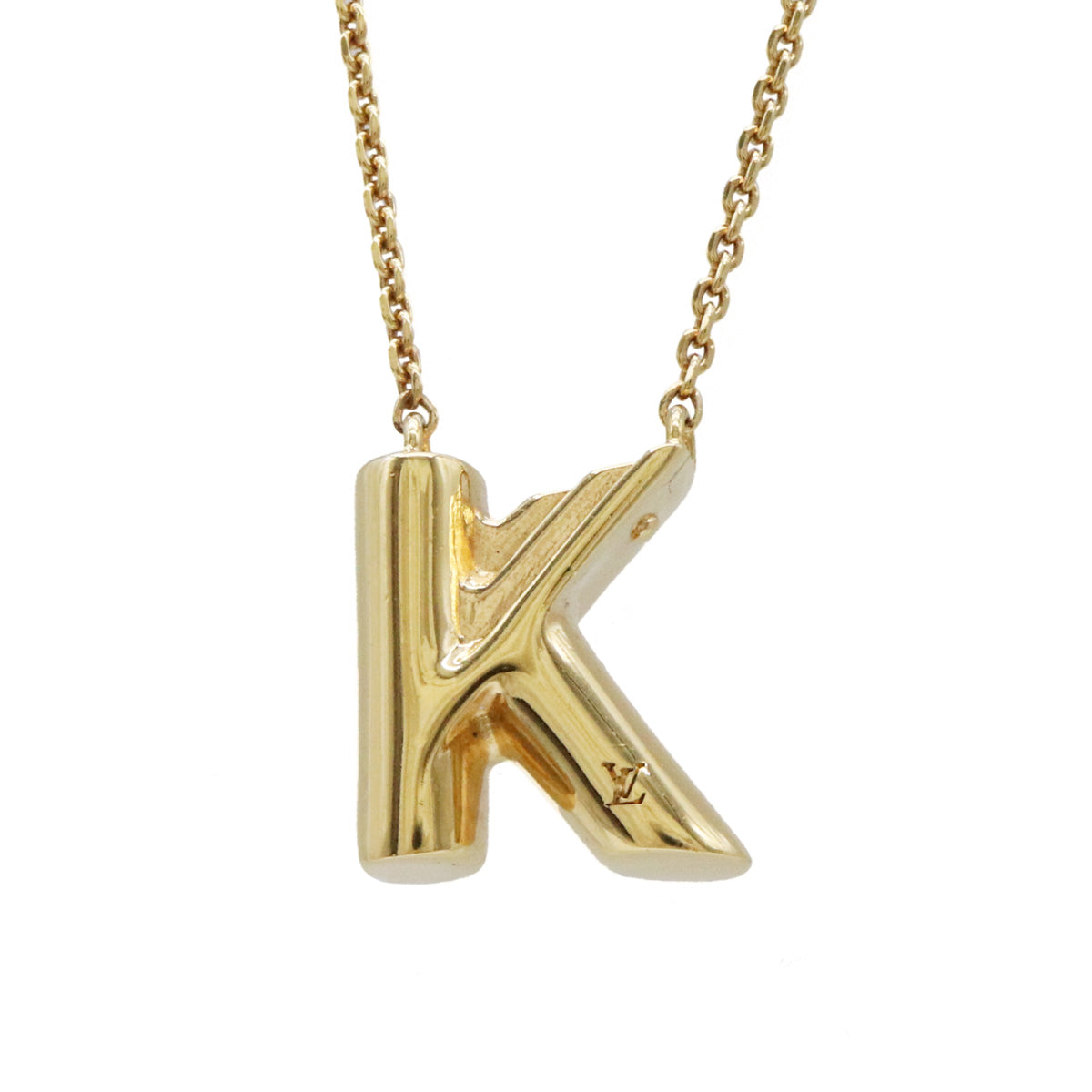 Louis Vuitton LV&ME K Initial Pendant Necklace Gold M61066 in Great Condition