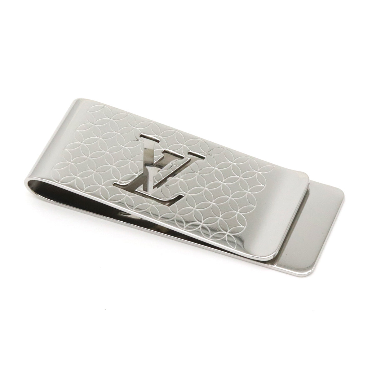 Louis Vuitton Money Clip Silver M65041 in Pristine Condition