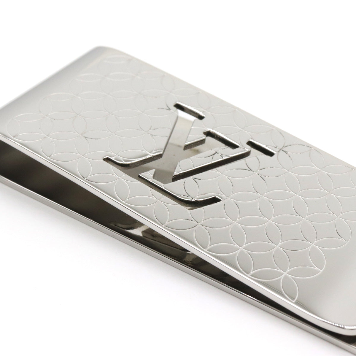 Louis Vuitton Money Clip Silver M65041 in Pristine Condition