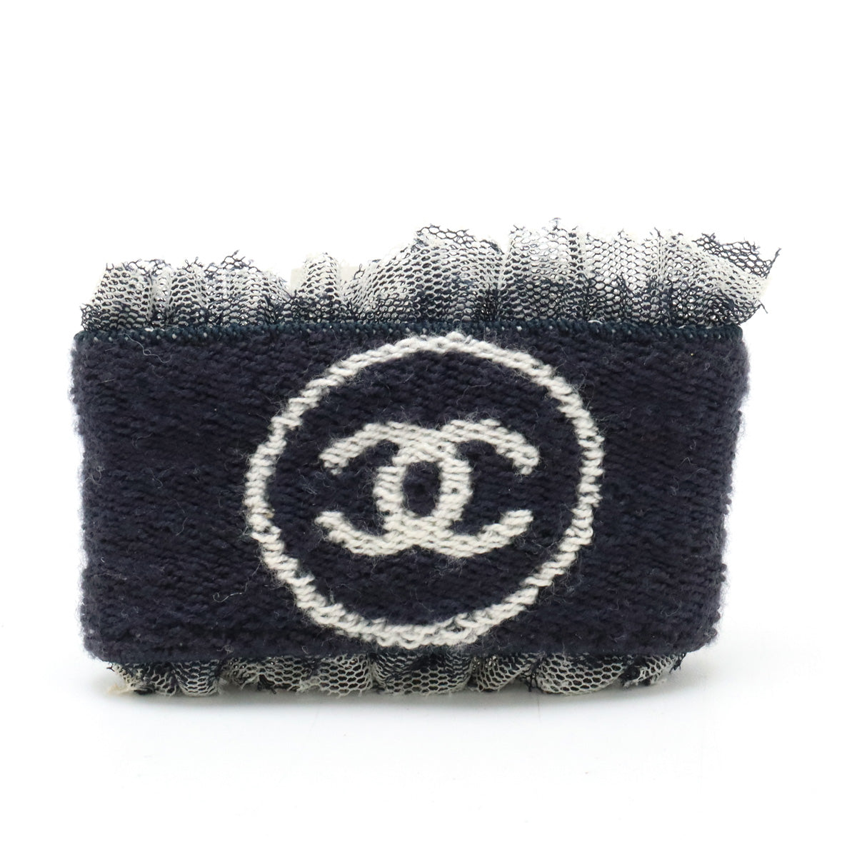 Chanel Cotton Lace Coco Mark Wristband in Great Condition