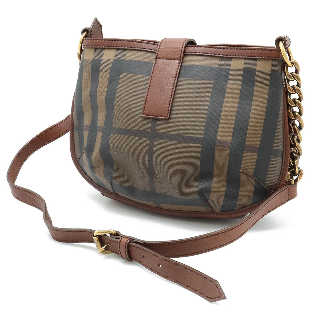 Burberry Smoked Check PVC Leather Shoulder Bag in Very Good Condition