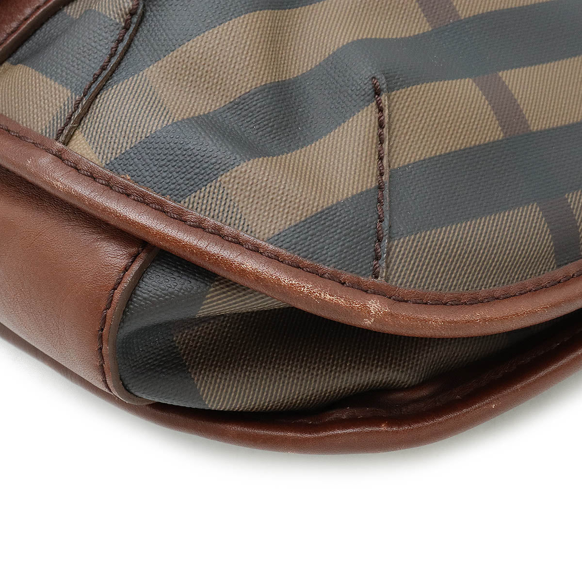 Burberry Smoked Check PVC Leather Shoulder Bag