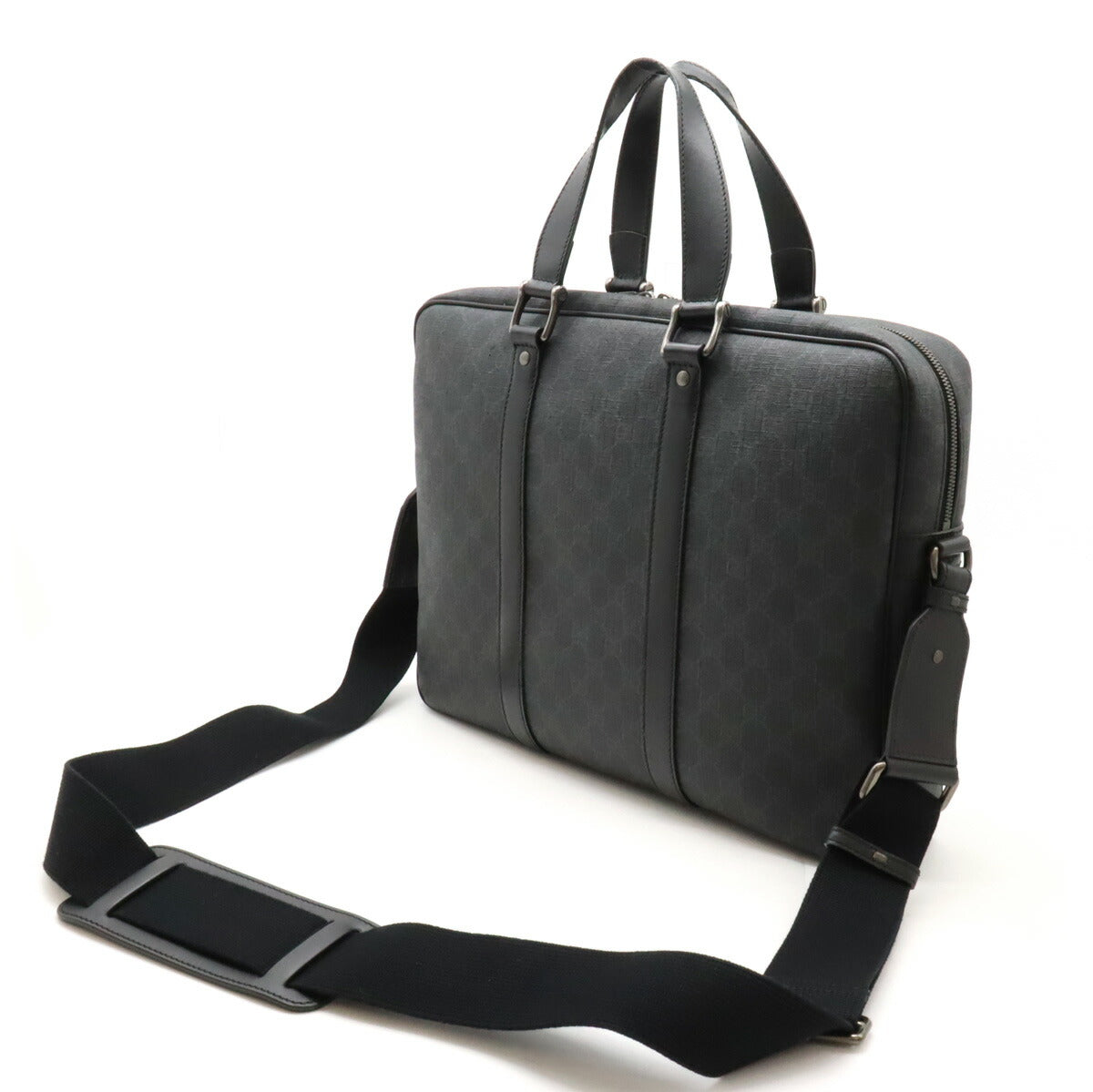 Gucci GG Supreme Business Briefcase Dark Gray