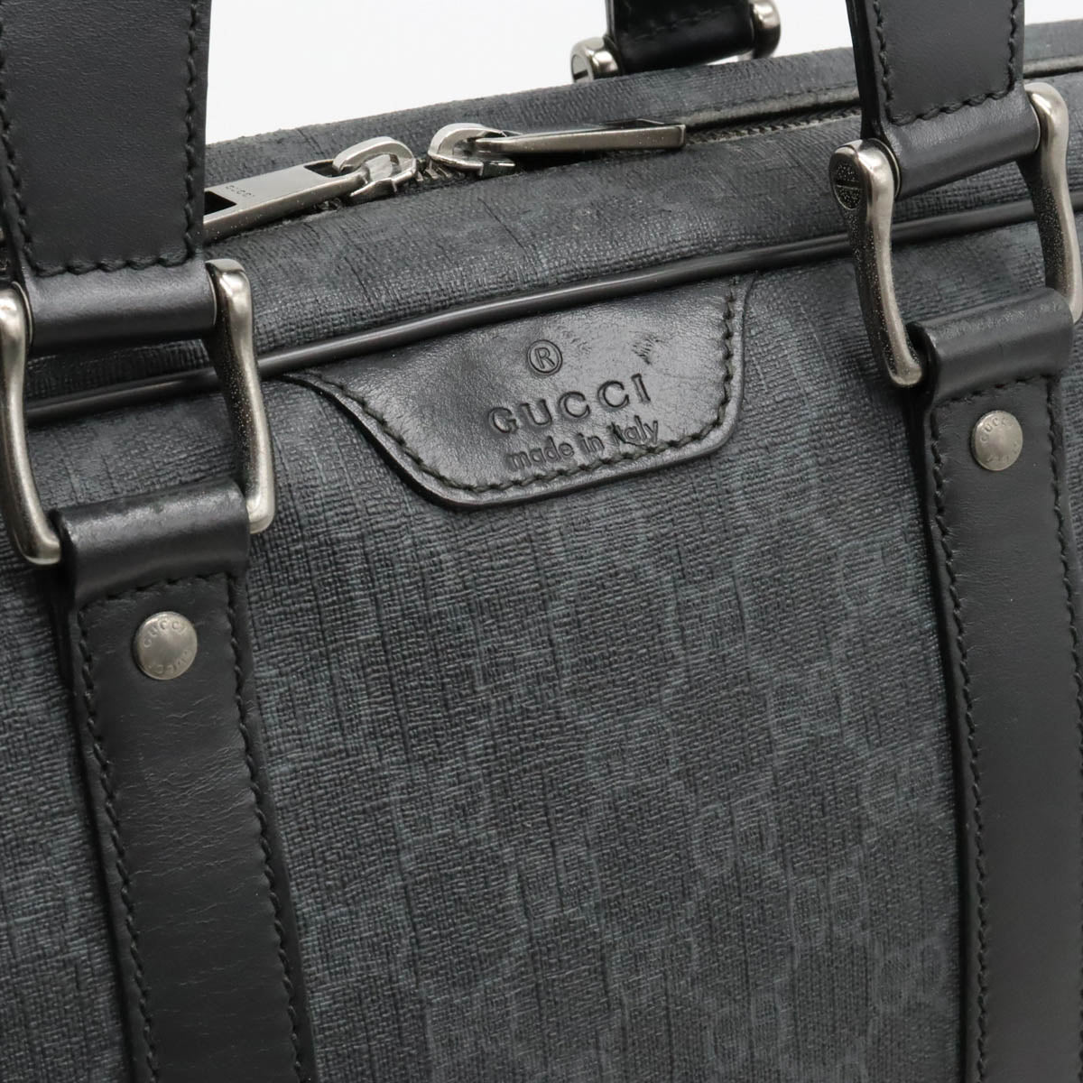 Gucci GG Supreme Business Briefcase Dark Gray