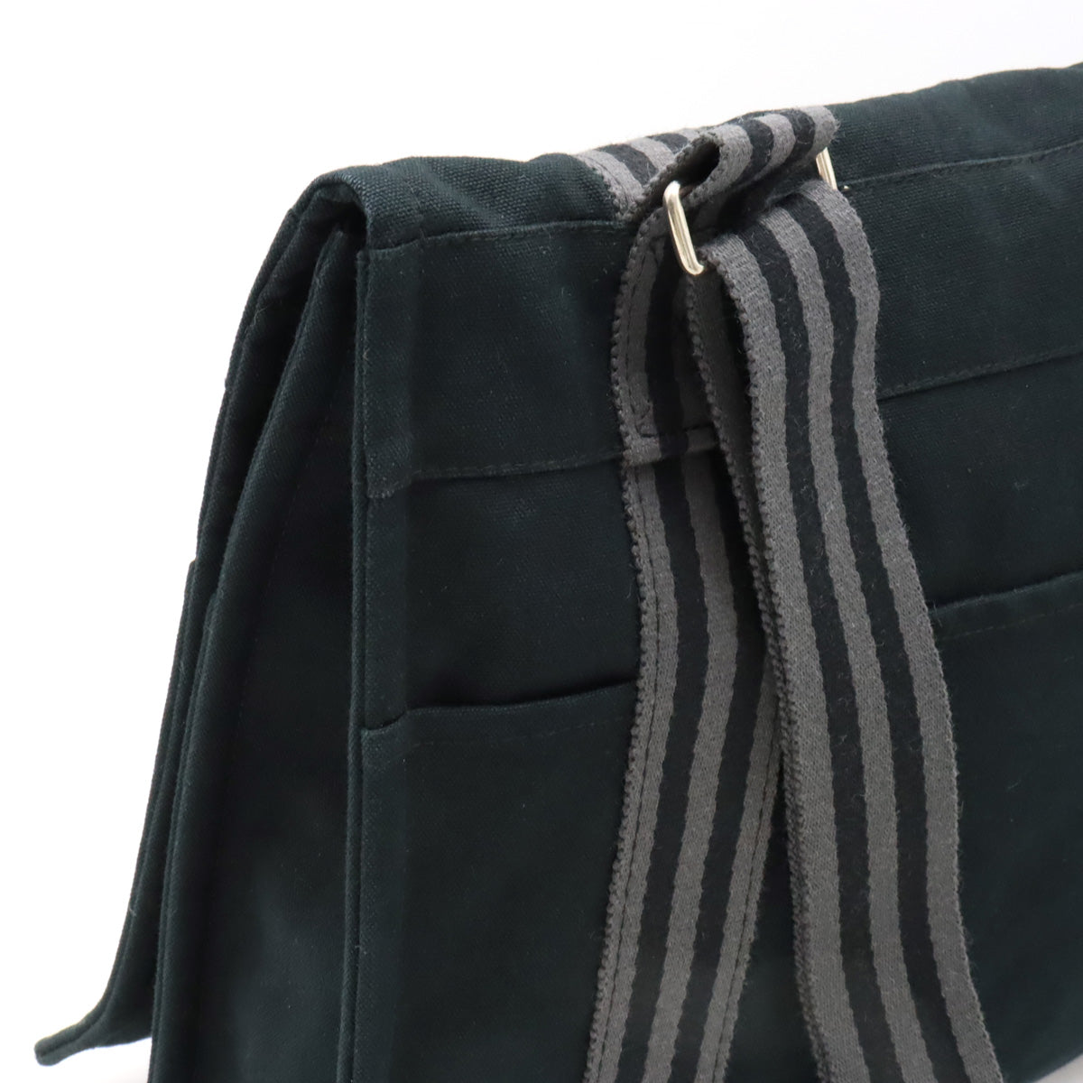 Hermes Canvas Fourre-Tout MM Messenger Bag Black