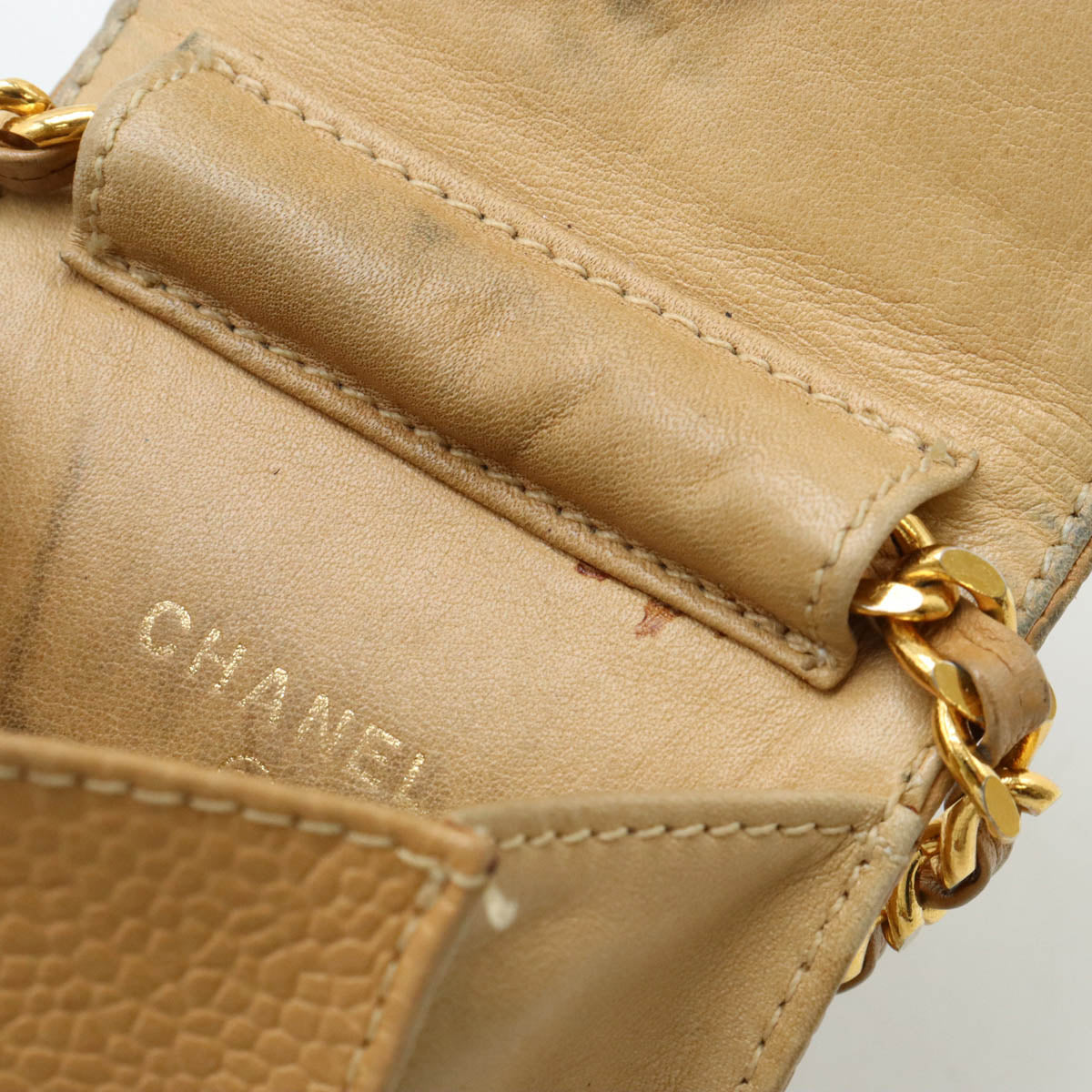 Chanel Caviar Skin Chain Pouch Crossbody