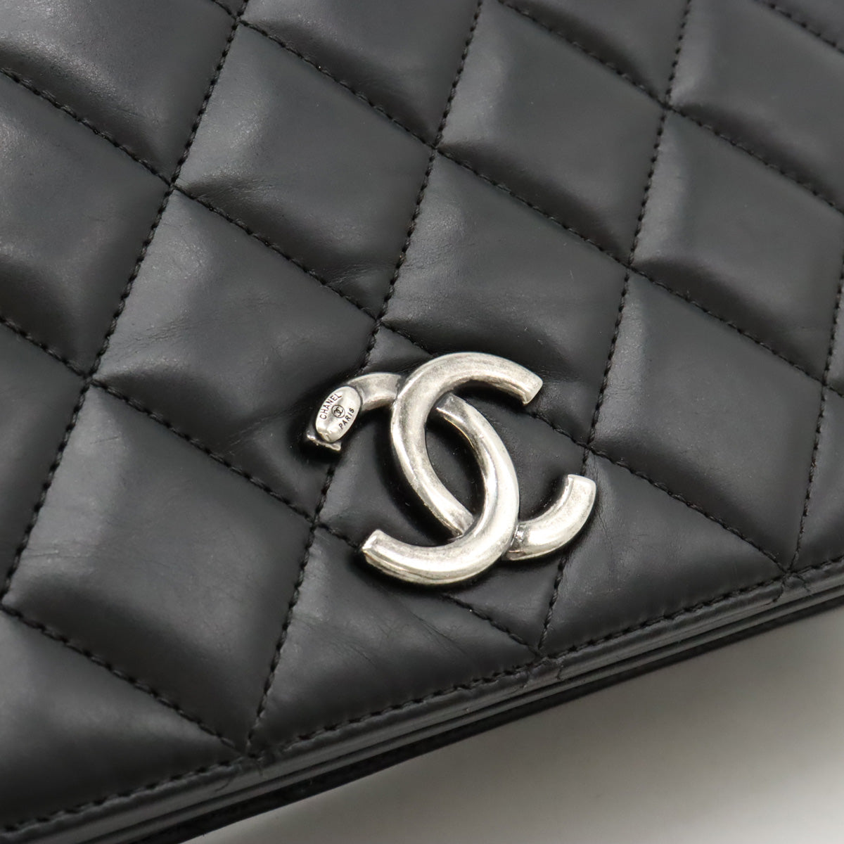 Chanel Matelasse Coco Mark Chain Shoulder Bag Leather Black A93011 in Very Good Condition