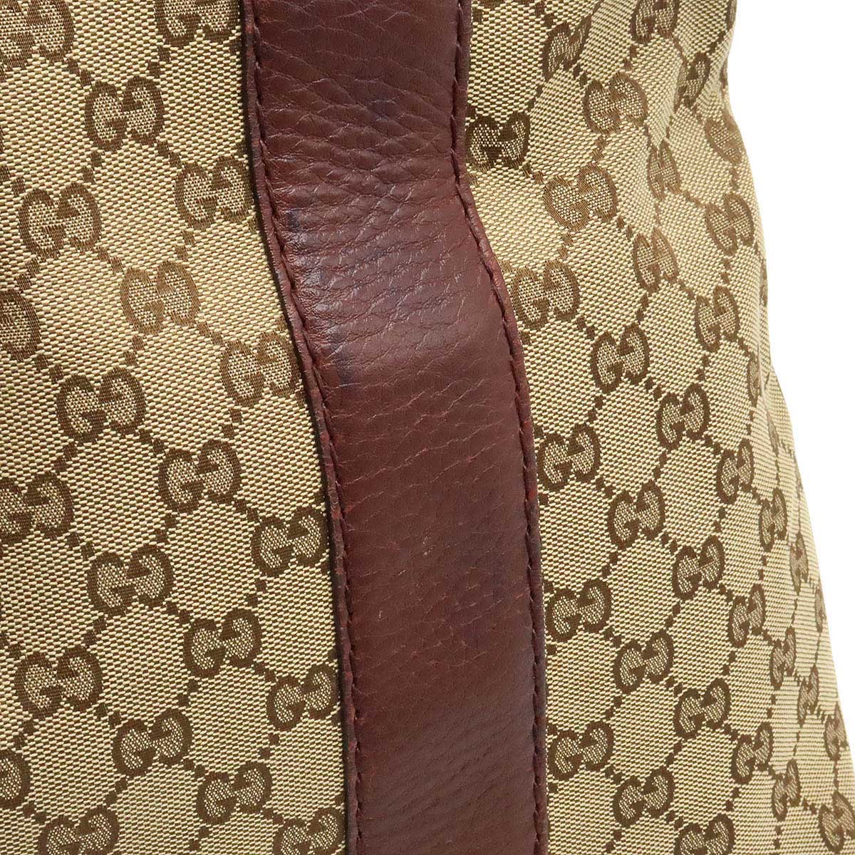 Gucci GG Canvas Bamboo Tote Bag Brown