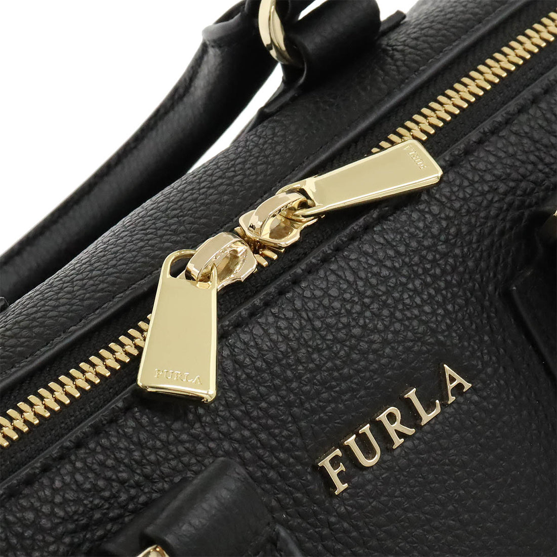 Furla Leather Handbag Mini Boston 2WAY Shoulder Bag in Pristine Condition