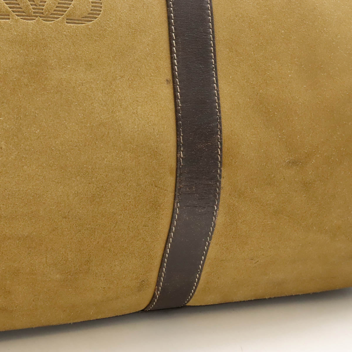 Loewe Anagram Suede Leather Boston Bag Travel Bag in Good Condition