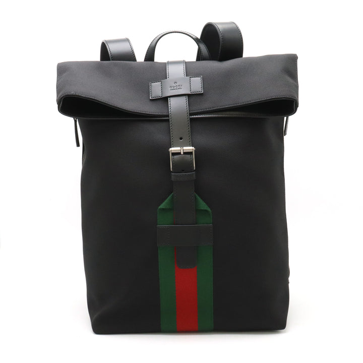 Gucci Nylon Canvas Leather Backpack 619749 in Pristine Condition