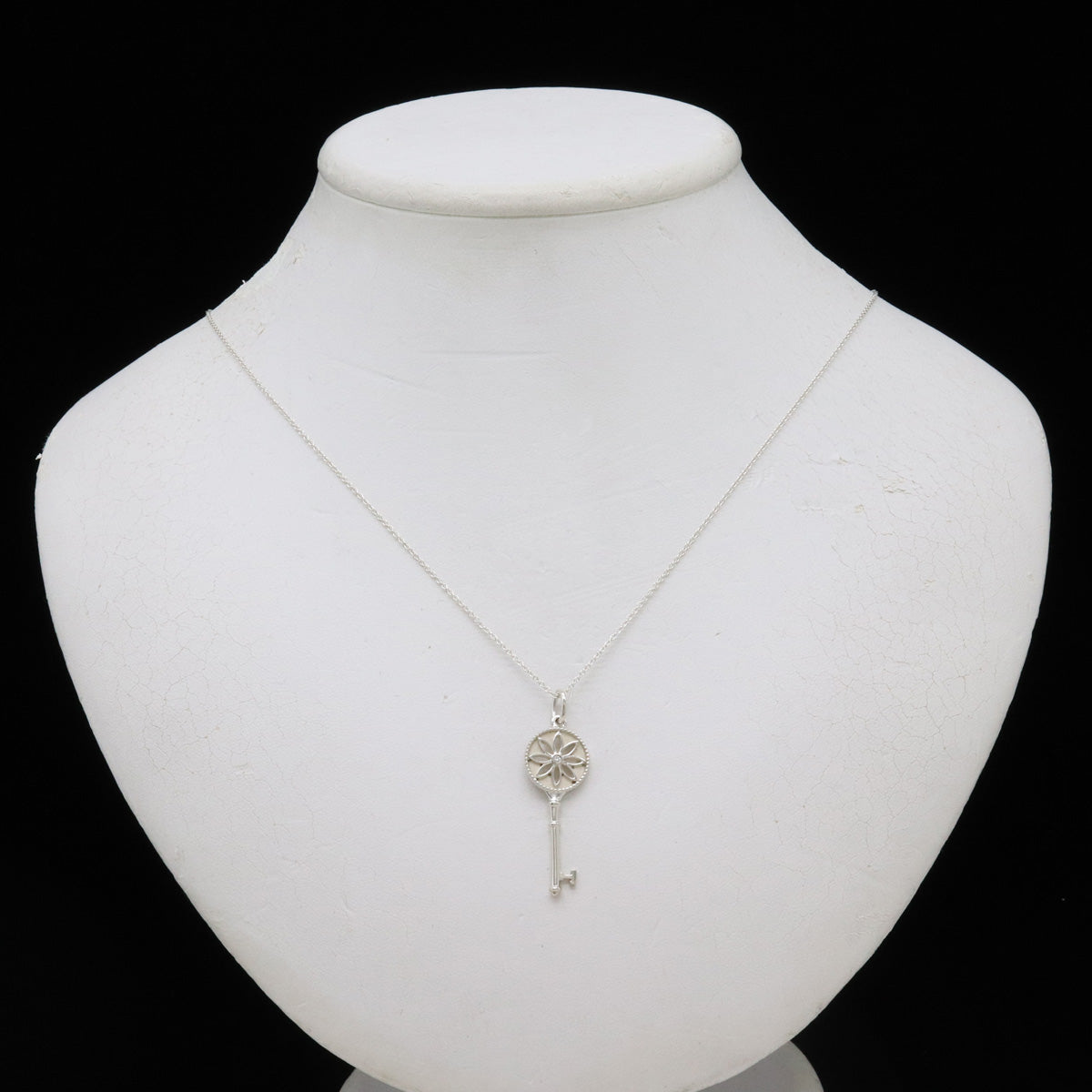 Tiffany & Co Daisy Key Diamond Necklace Pendant SV925 Silver in Pristine Condition