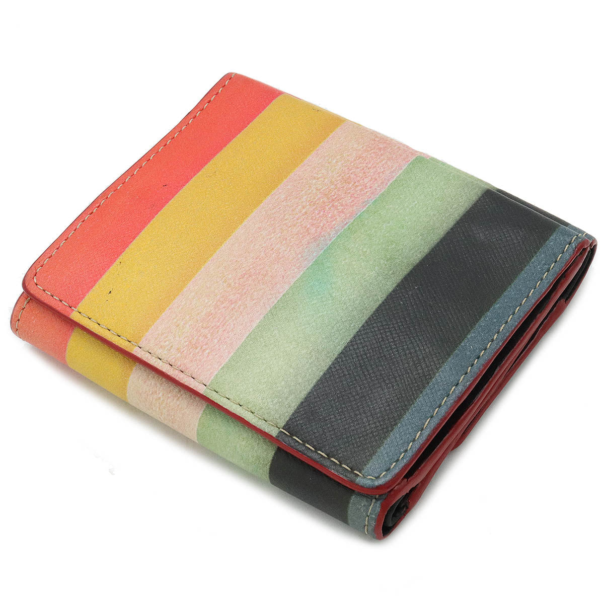 Paul Smith Leather Signature Stripe Trifold Wallet in Very Good Condition