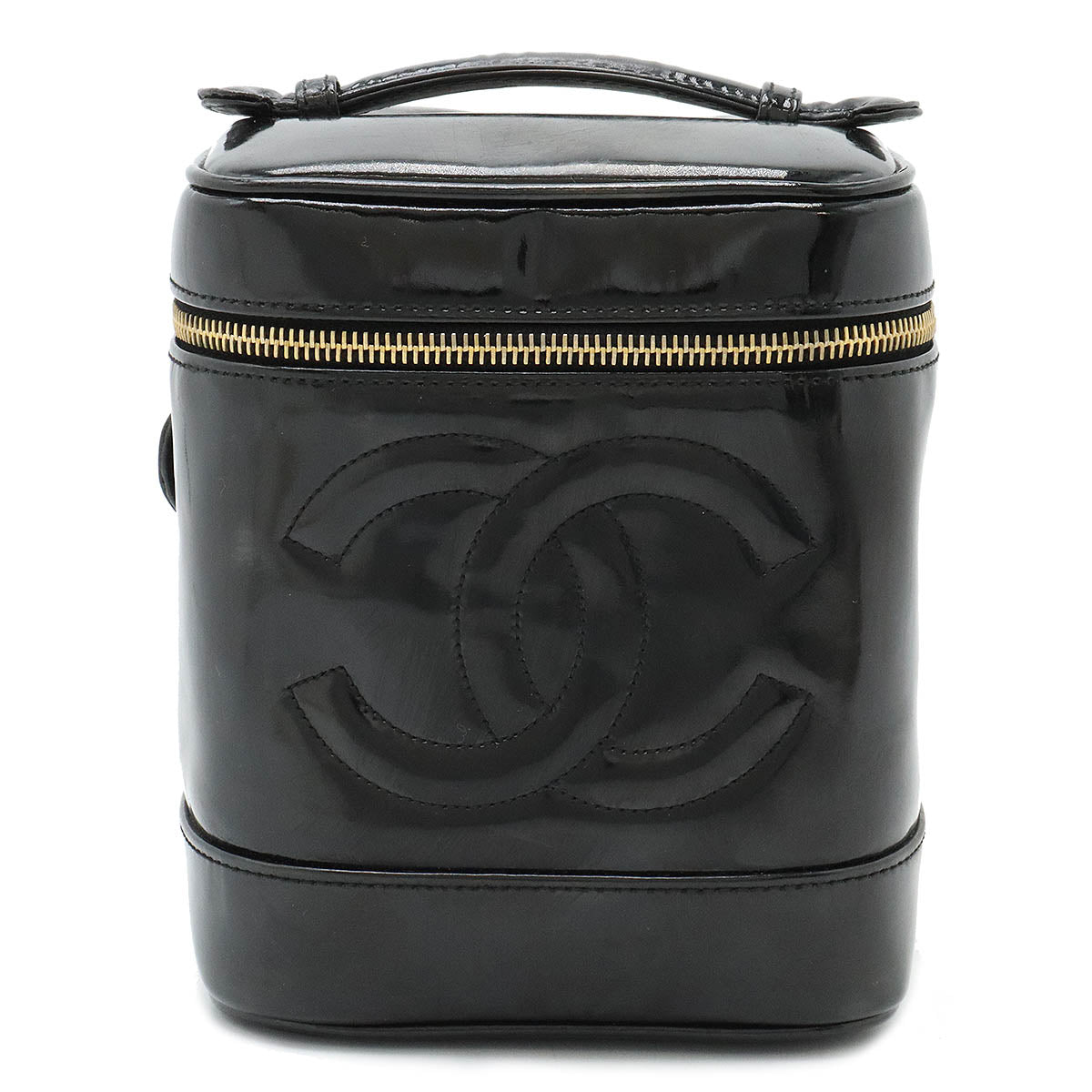 Chanel Vanity Bag Patent Leather Black