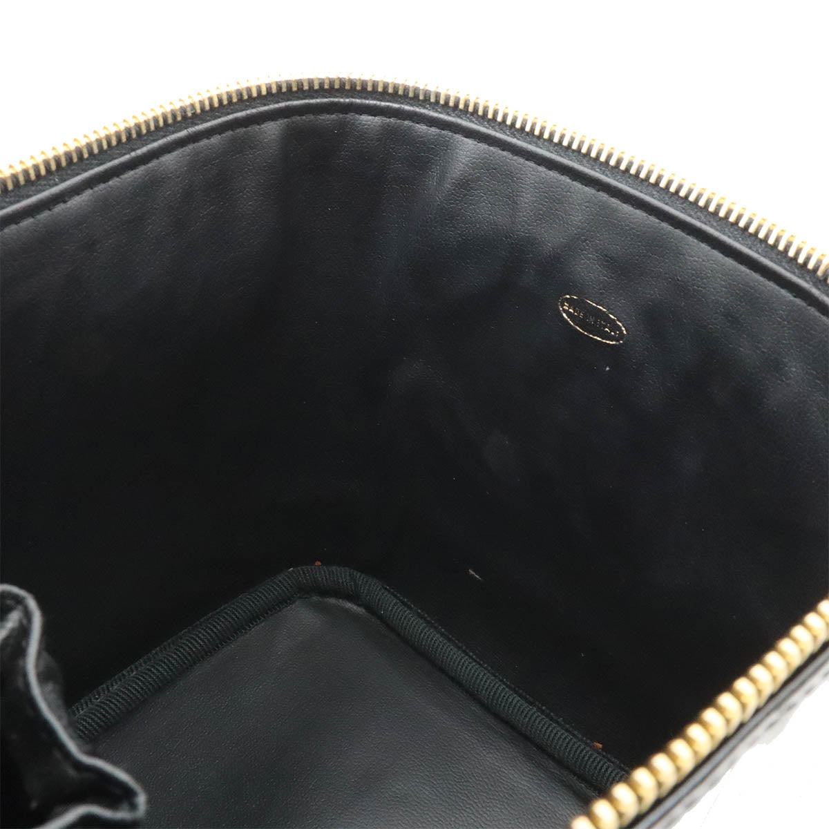 Chanel Coco Mark Vanity Bag Patent Leather Black in Good Condition