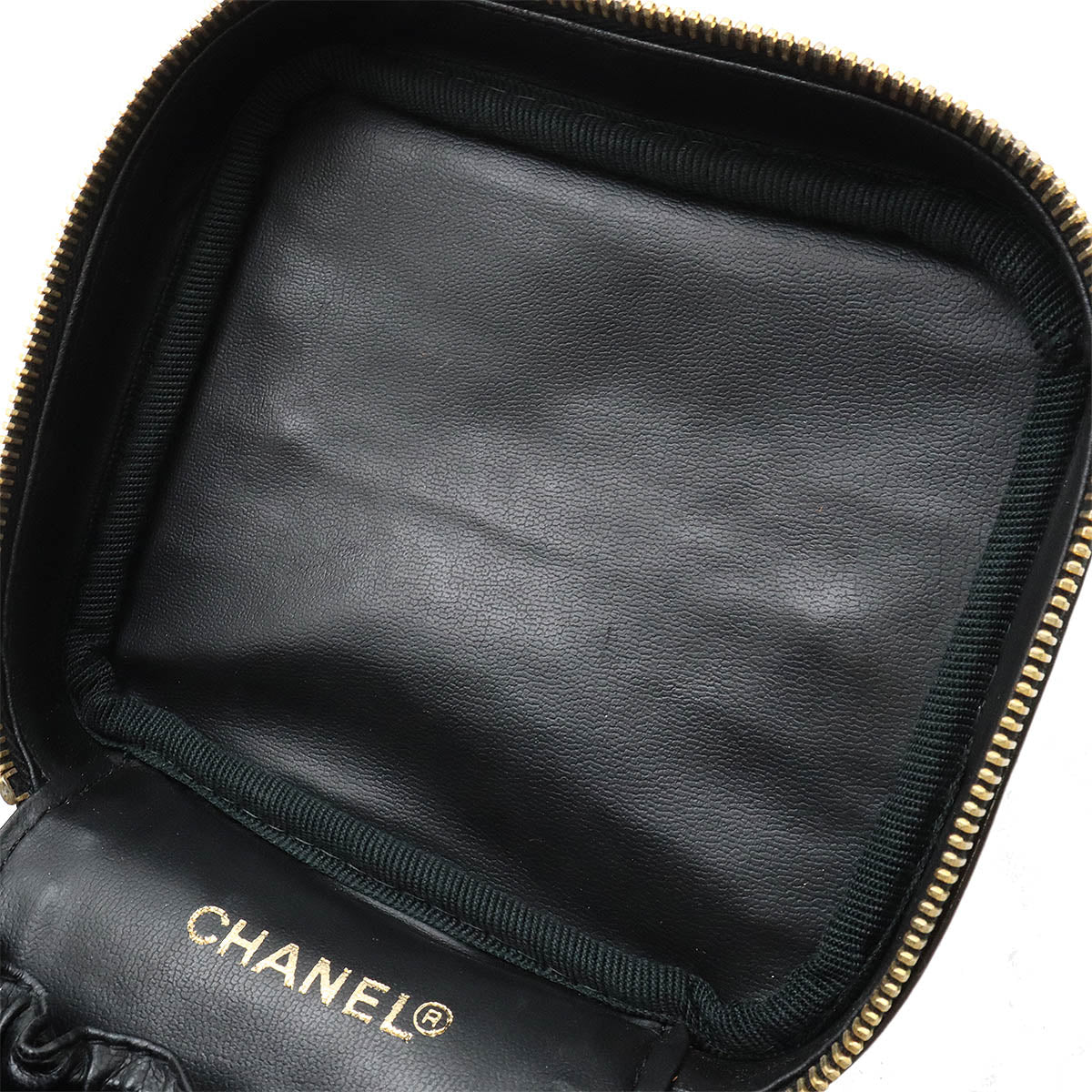 Chanel Coco Mark Vanity Bag Patent Leather Black in Good Condition