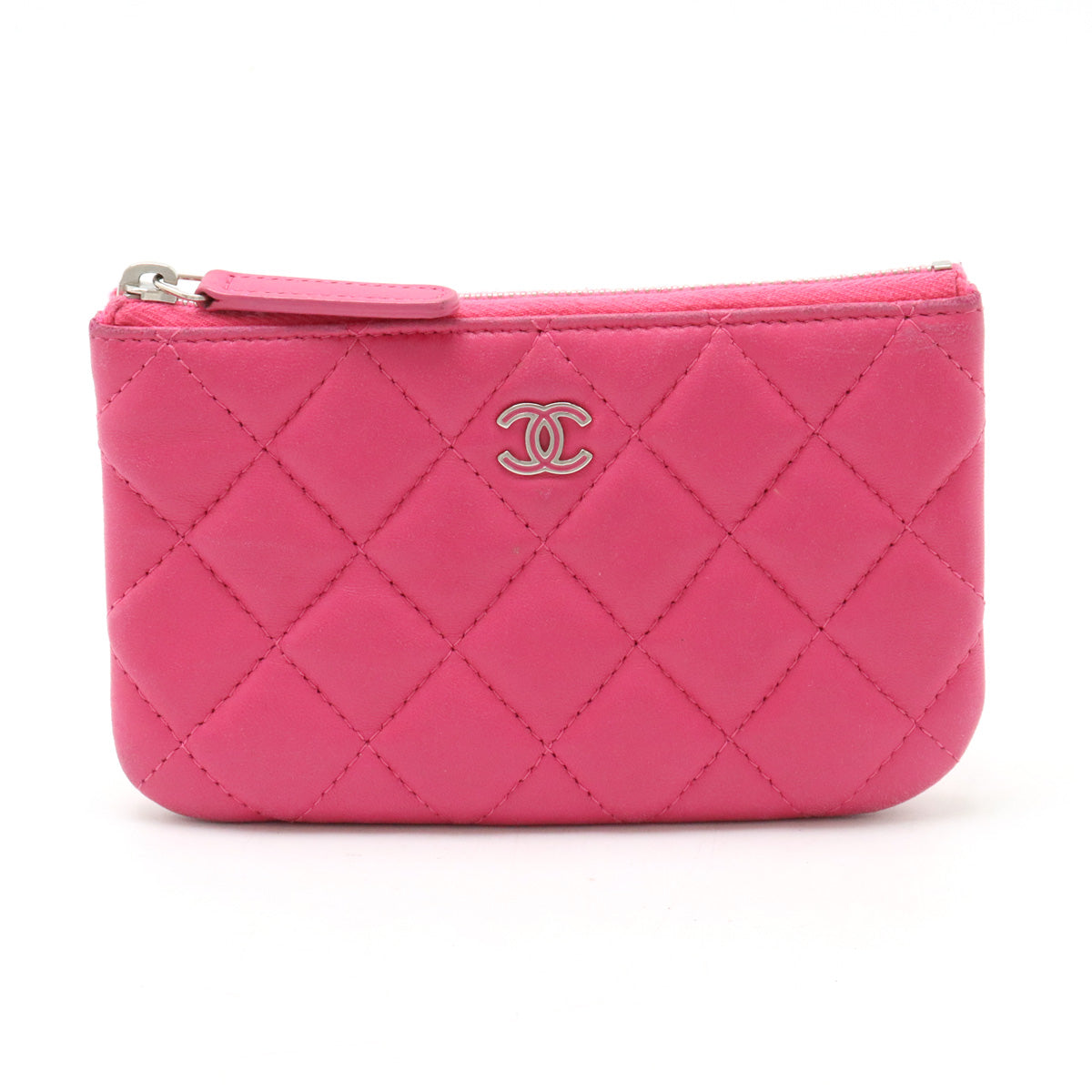 Chanel Matelasse Lambskin Mini Pouch Coin Case Pink in Very Good Condition