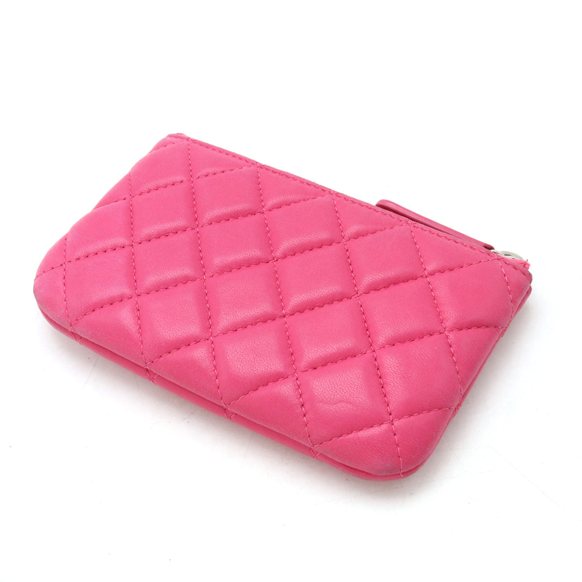 Chanel Matelasse Lambskin Mini Pouch Coin Case Pink in Very Good Condition