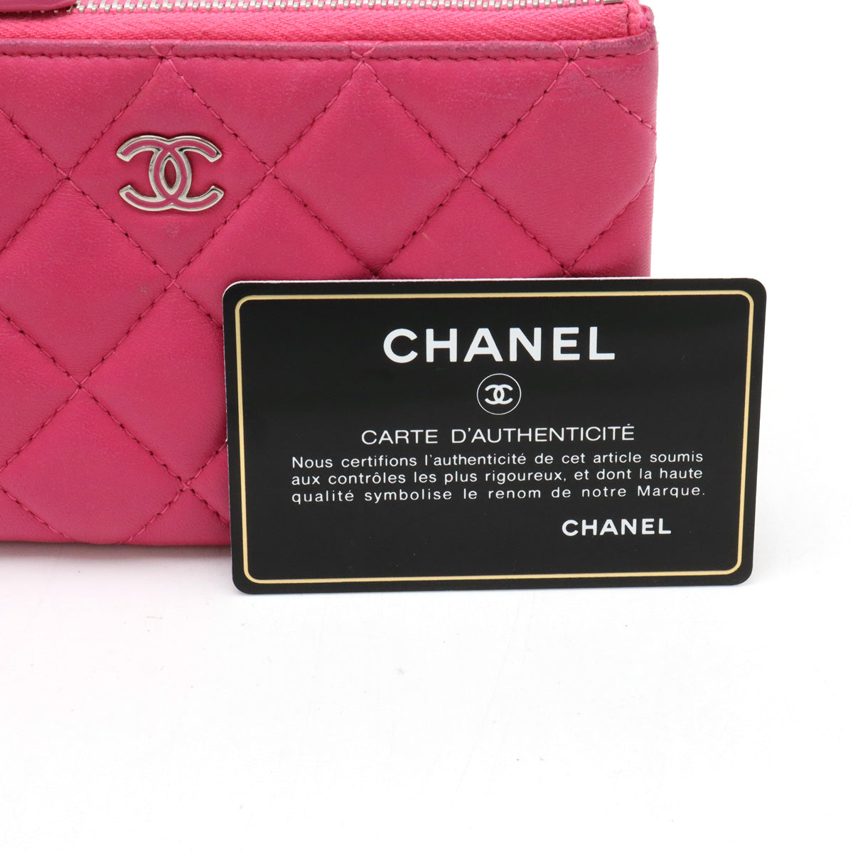 Chanel Matelasse Lambskin Mini Pouch Coin Case Pink in Very Good Condition