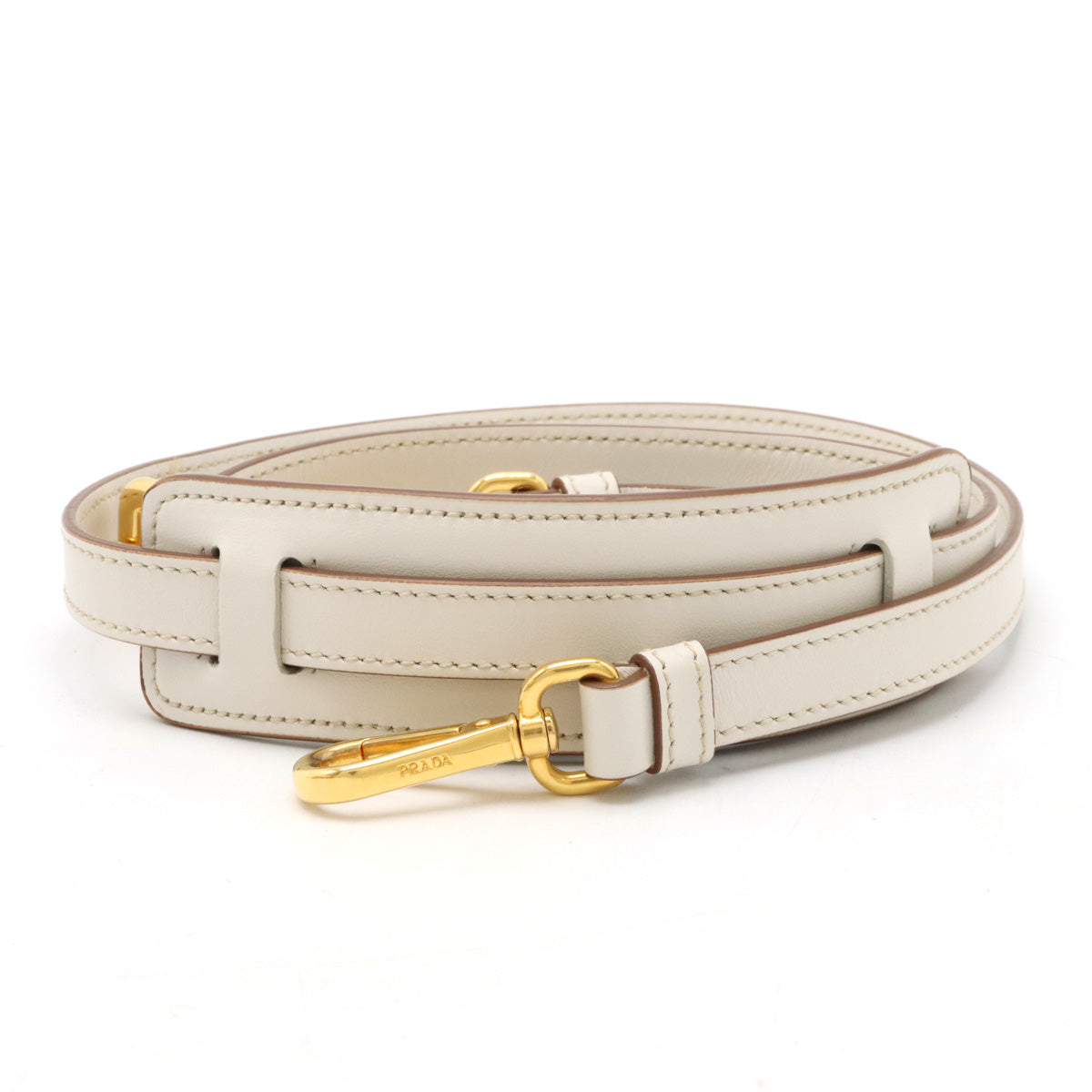 Prada Leather Shoulder Strap Ivory Gold Hardware in Pristine Condition