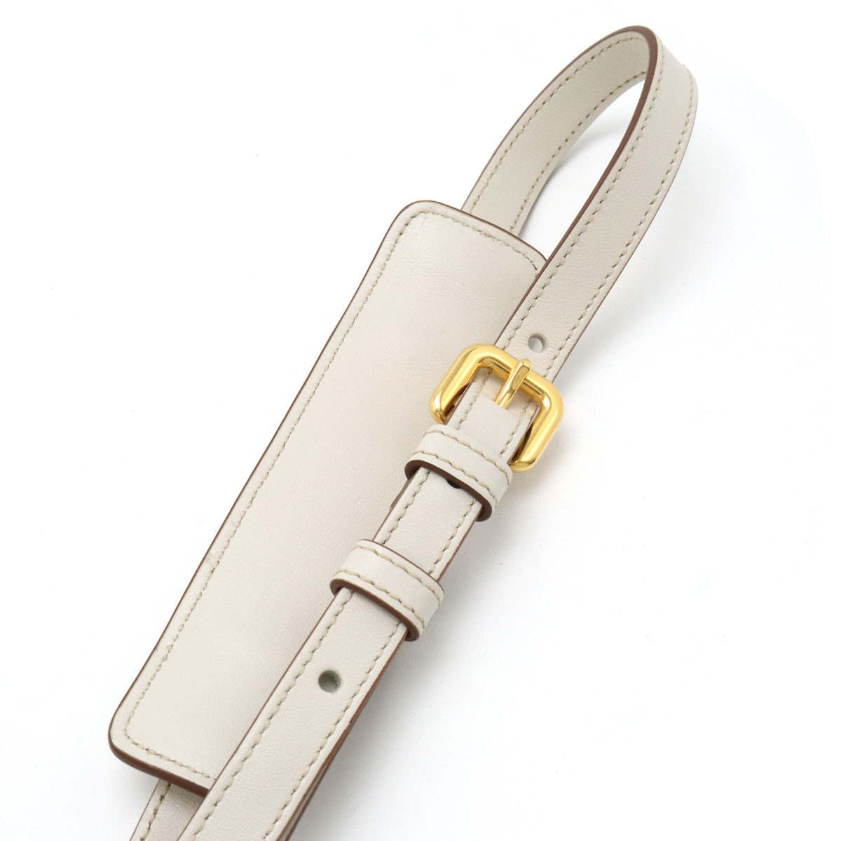 Prada Leather Shoulder Strap Ivory Gold Hardware in Pristine Condition