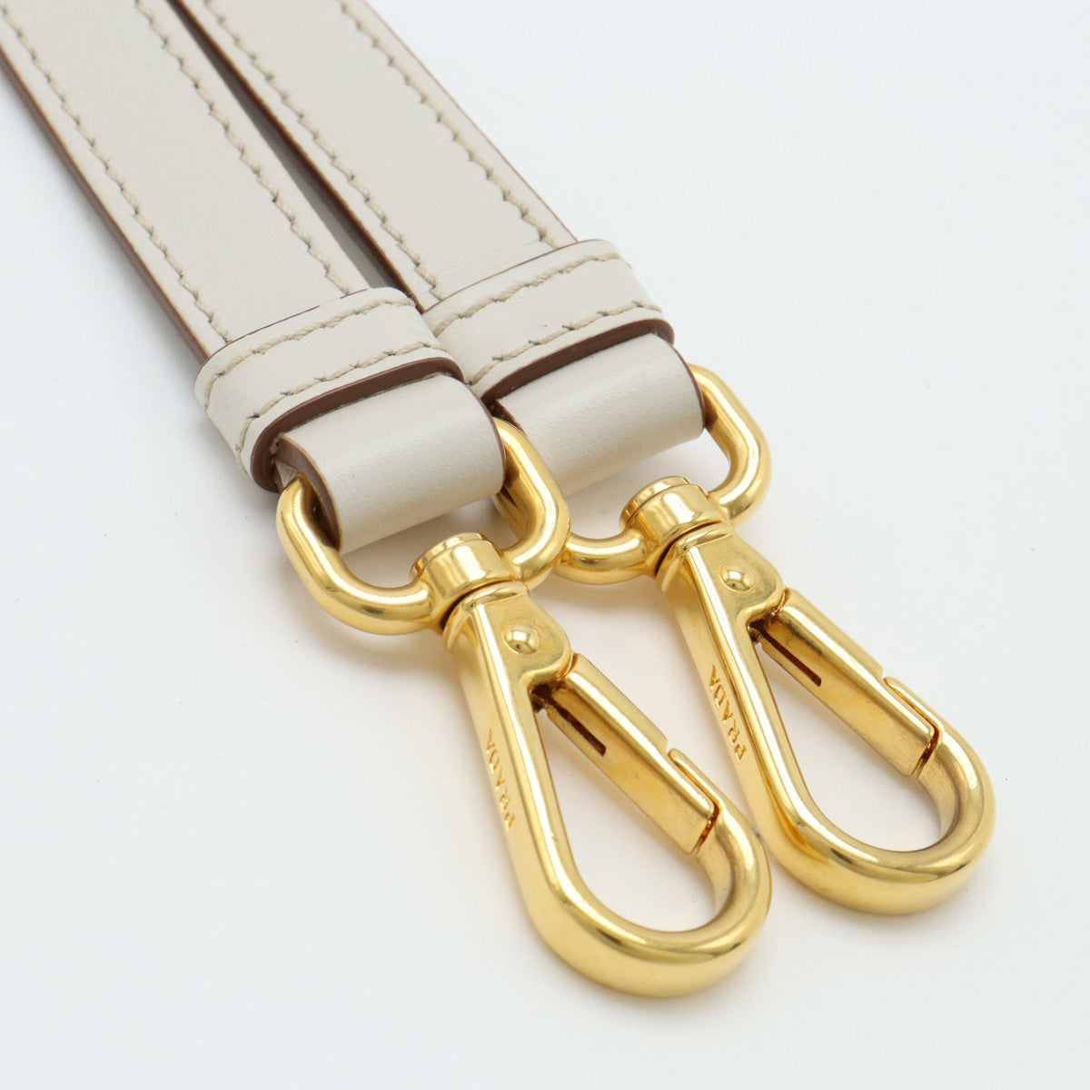 Prada Leather Shoulder Strap Ivory Gold Hardware in Pristine Condition