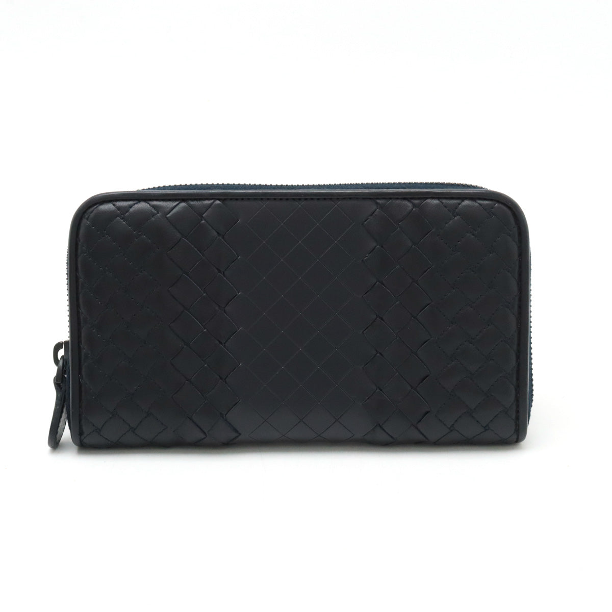 Bottega Veneta Leather Intrecciato Zip Wallet Black