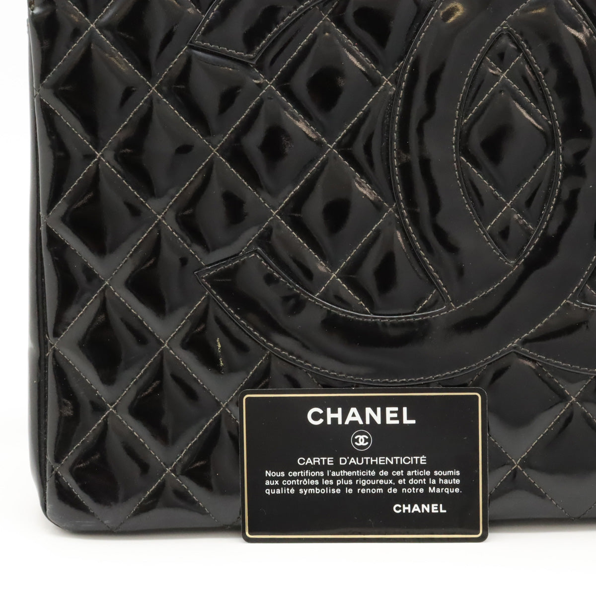 Chanel Patent Leather Matelasse Chain Tote Bag