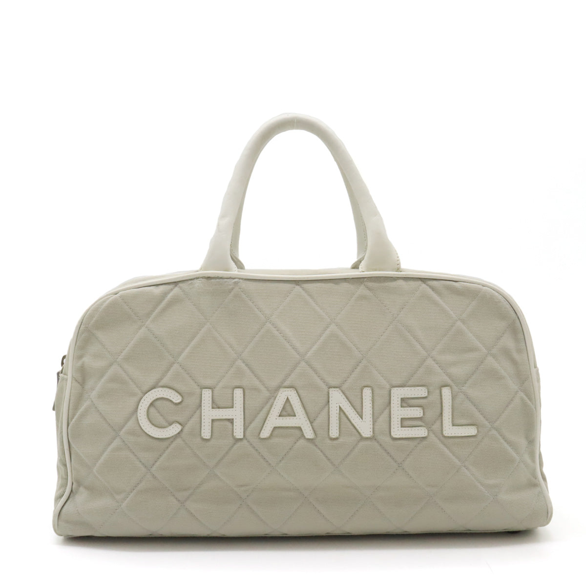 Chanel Canvas/Leather Sports Line Matelasse Logo Handbag Mini Boston Bag A15457 in Good Condition