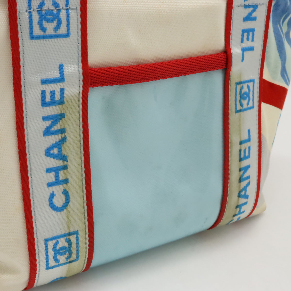 Chanel Canvas Sports Line Surf Line Camellia Tote Bag in Good Condition