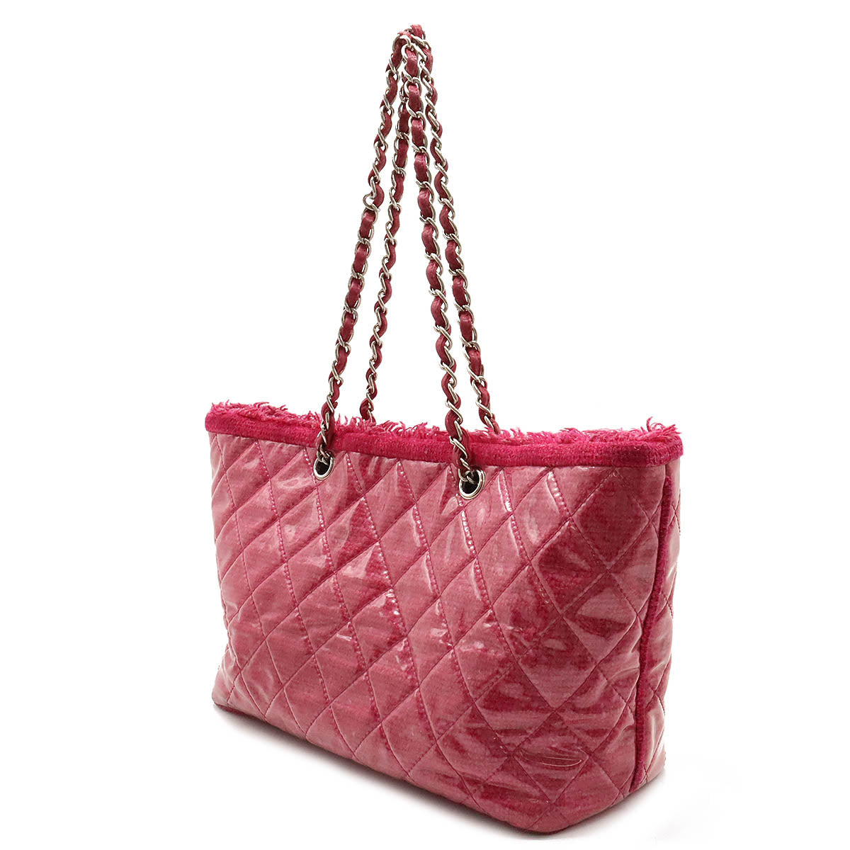 Chanel Patent Toile Coco Mark Tote Bag Pink