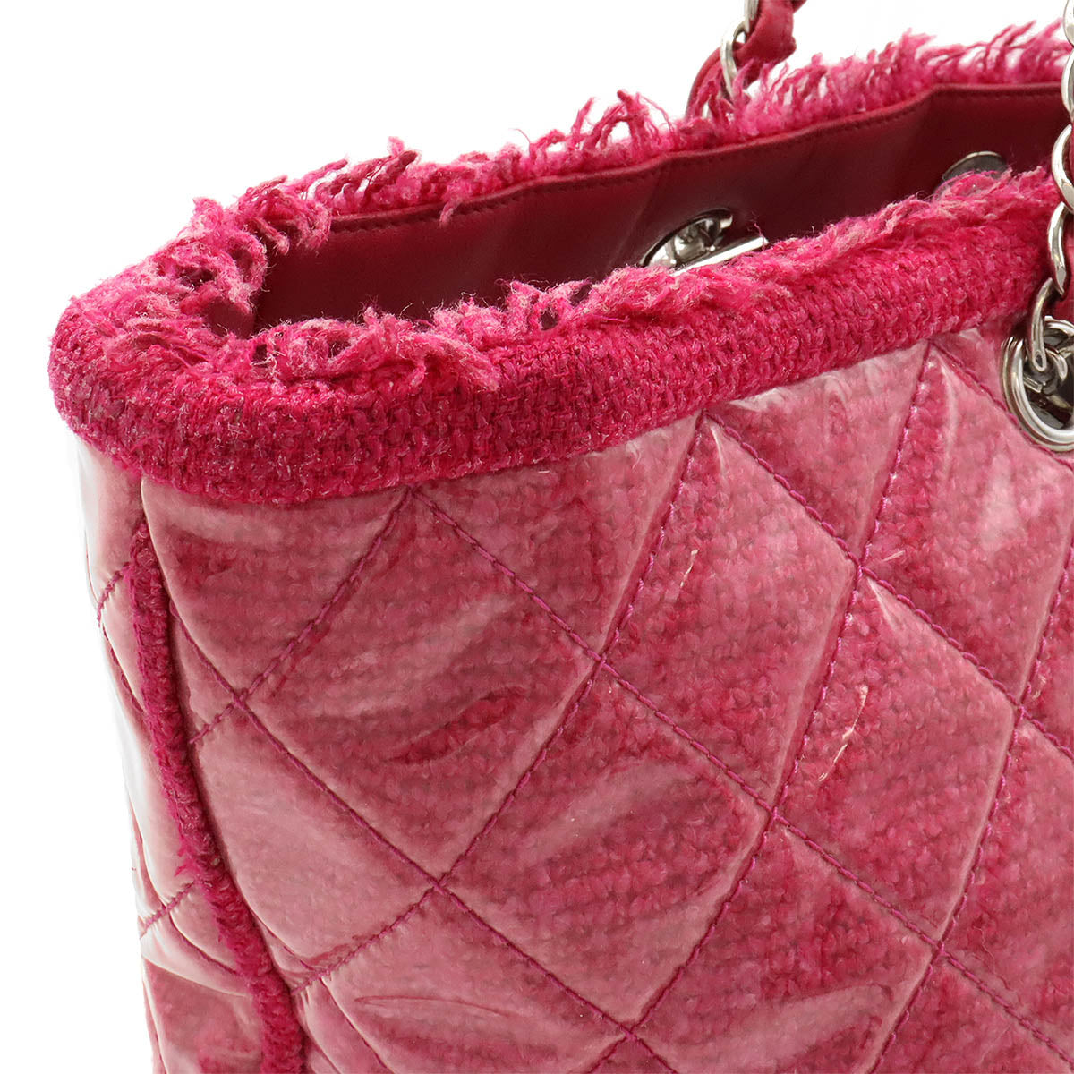 Chanel Patent Toile Coco Mark Tote Bag Pink