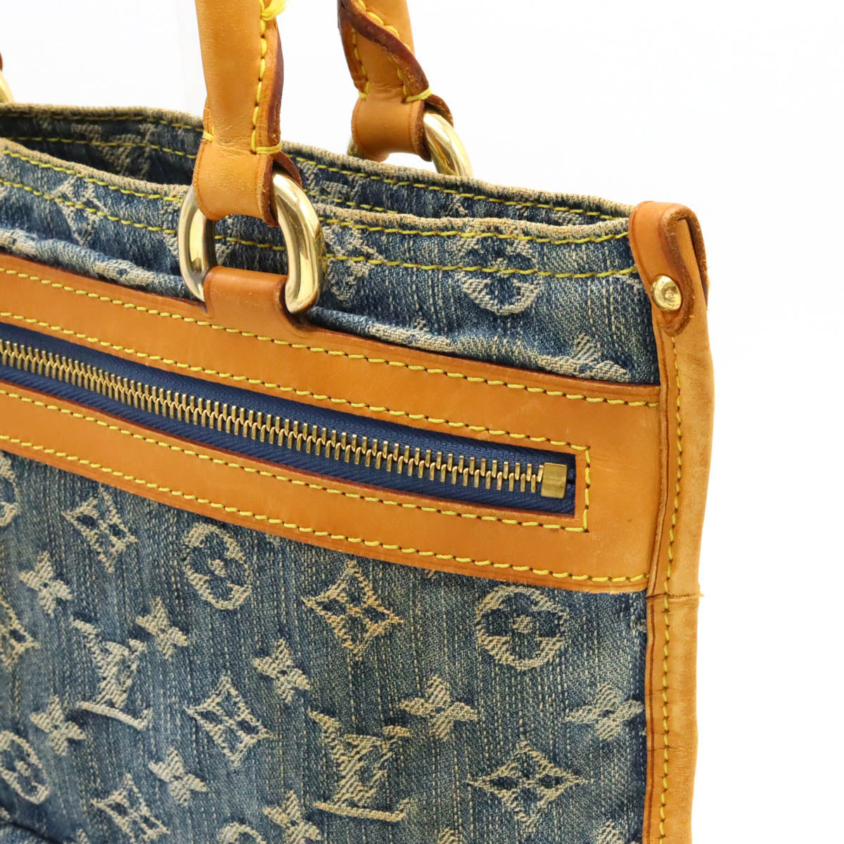 Louis Vuitton Monogram Denim Flat Shopper Tote Bag M95018