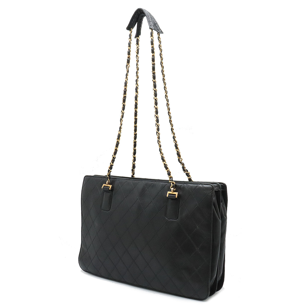 Chanel Bicolor Leather Chain Tote Bag in Very Good Condition