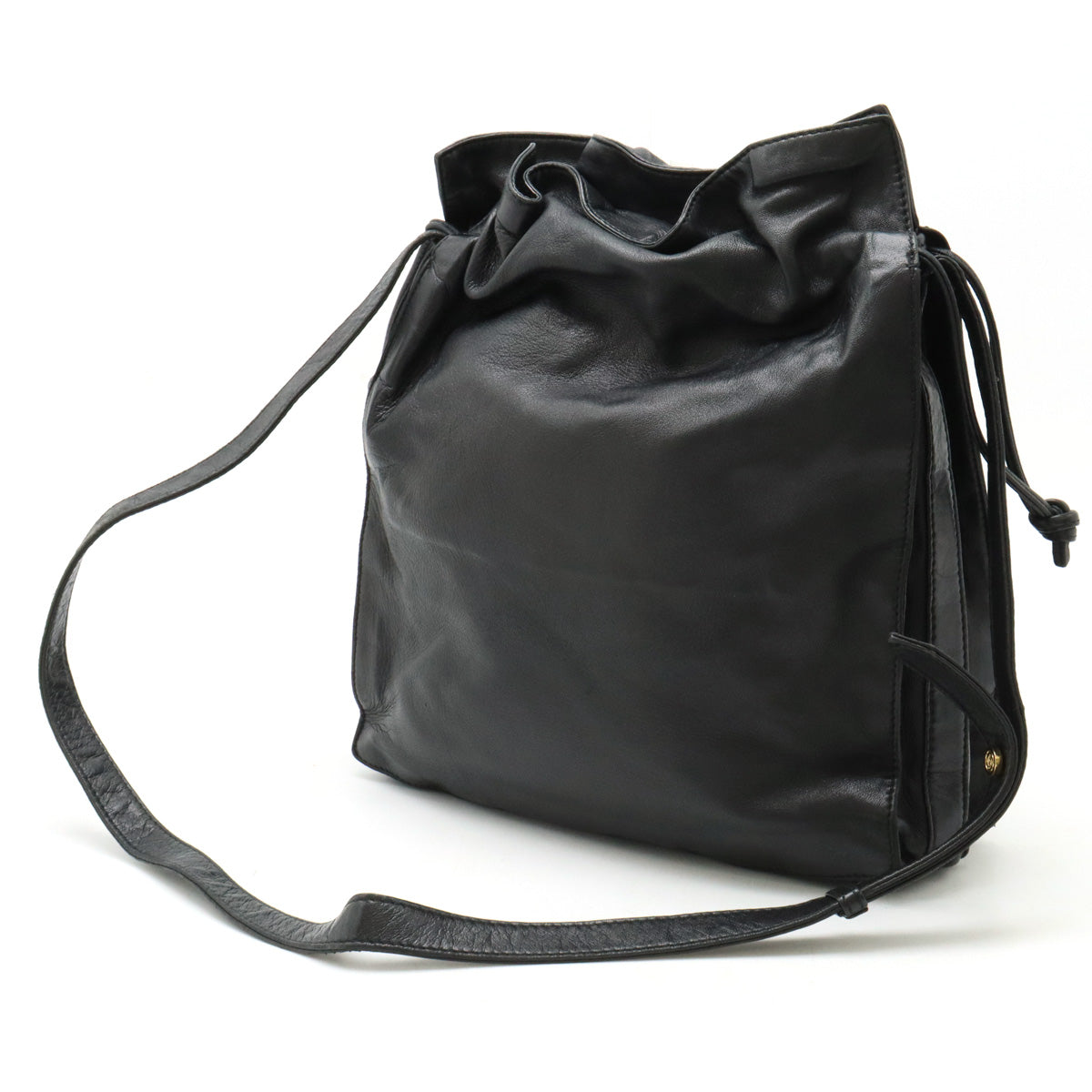 Loewe Anagram Leather Shoulder Bag Black