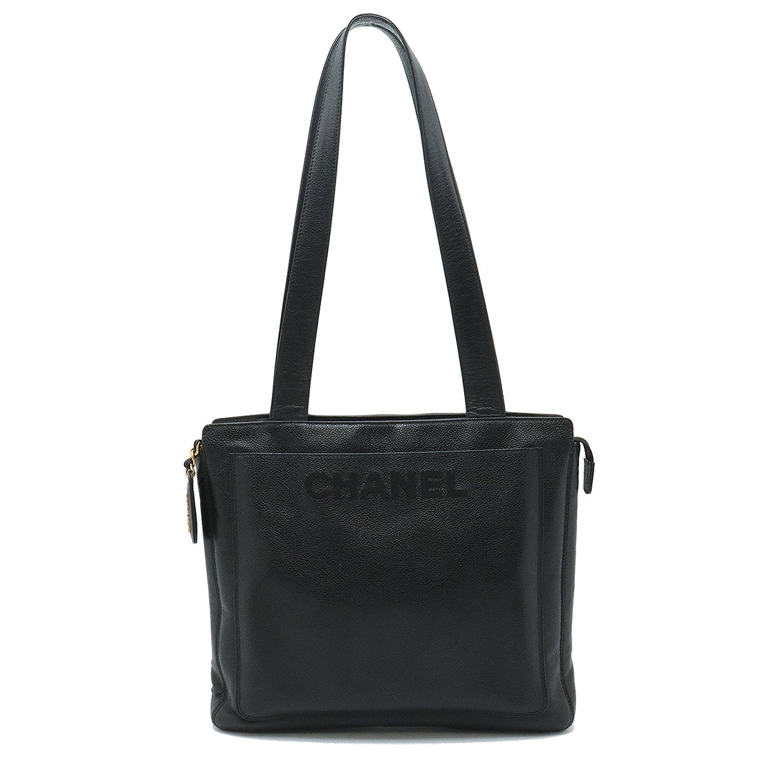 Chanel Caviar Leather Logo Tote Bag