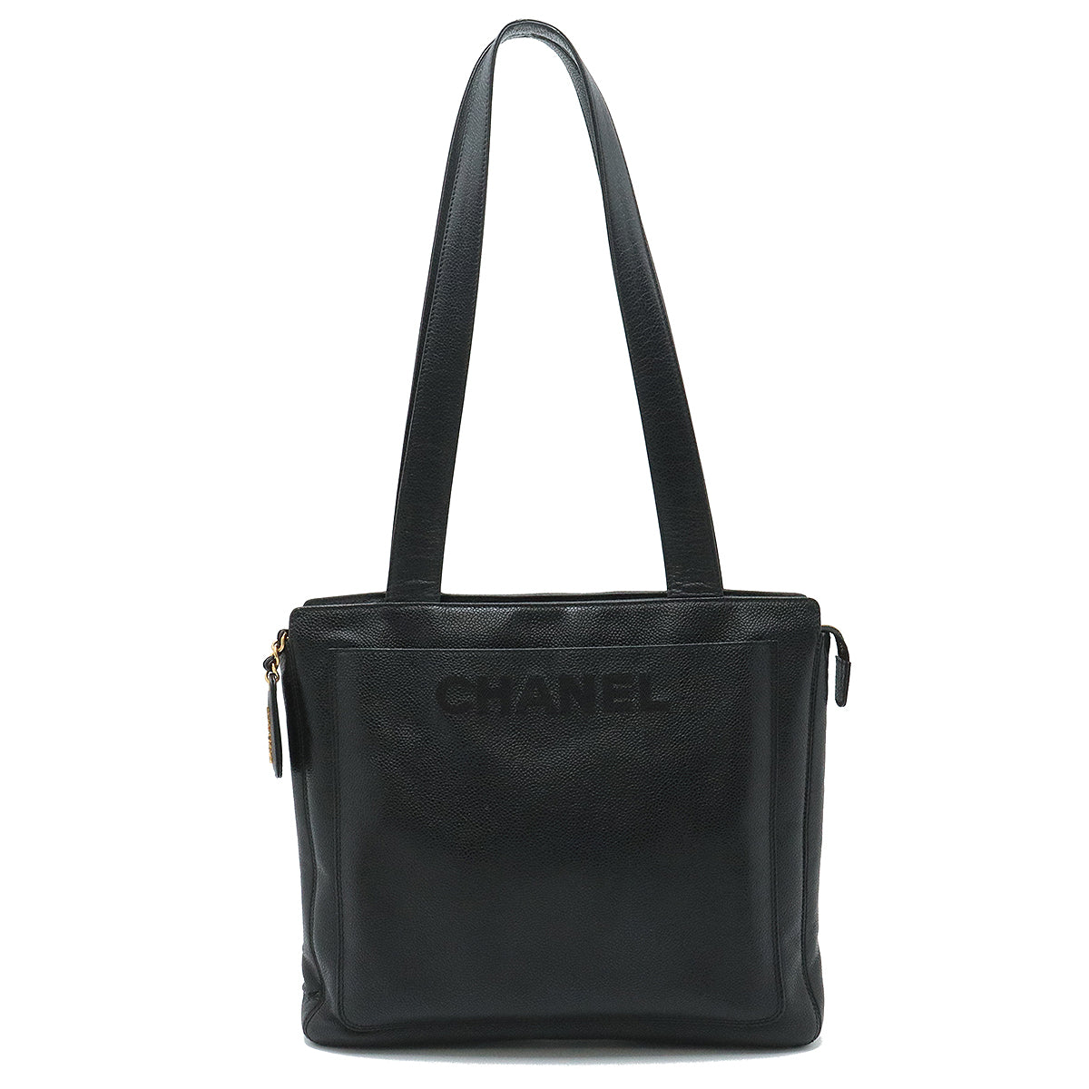 Chanel Caviar Skin Logo Tote Bag in Very Good Condition