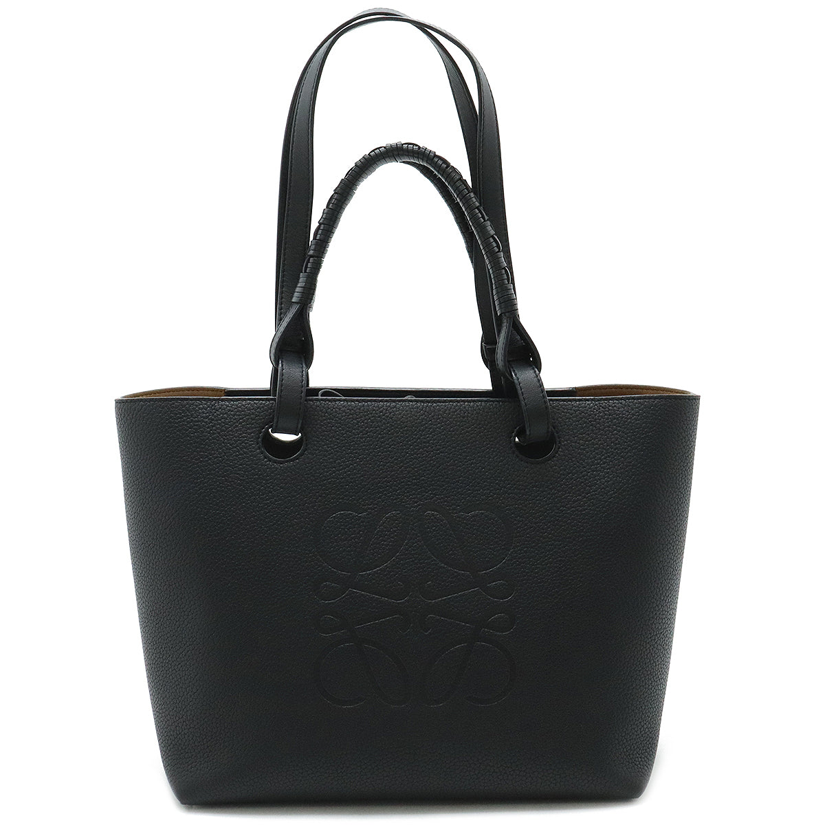 Loewe Anagram Leather Tote Handbag Black