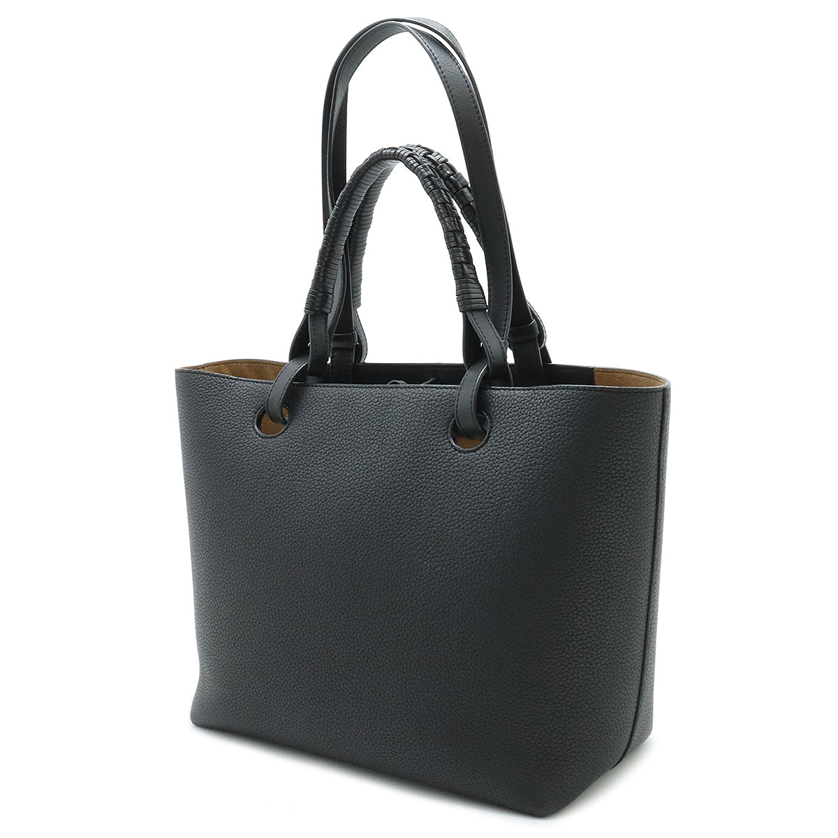 Loewe Anagram Leather Tote Handbag Black