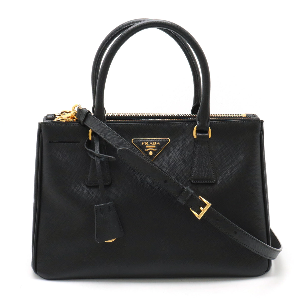 Prada Saffiano Lux Galleria Leather Handbag Black