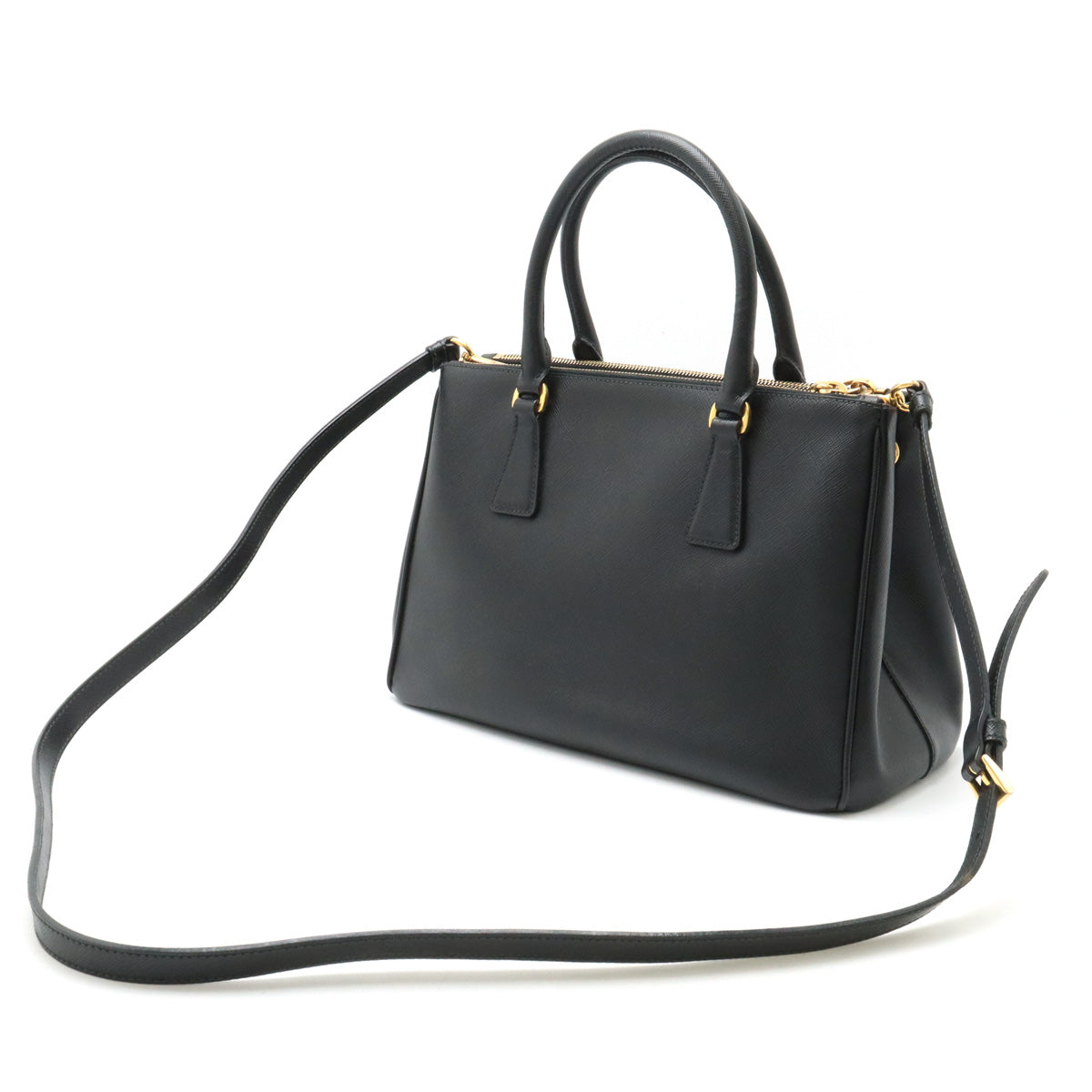 Prada Saffiano Lux Galleria Leather Handbag Black