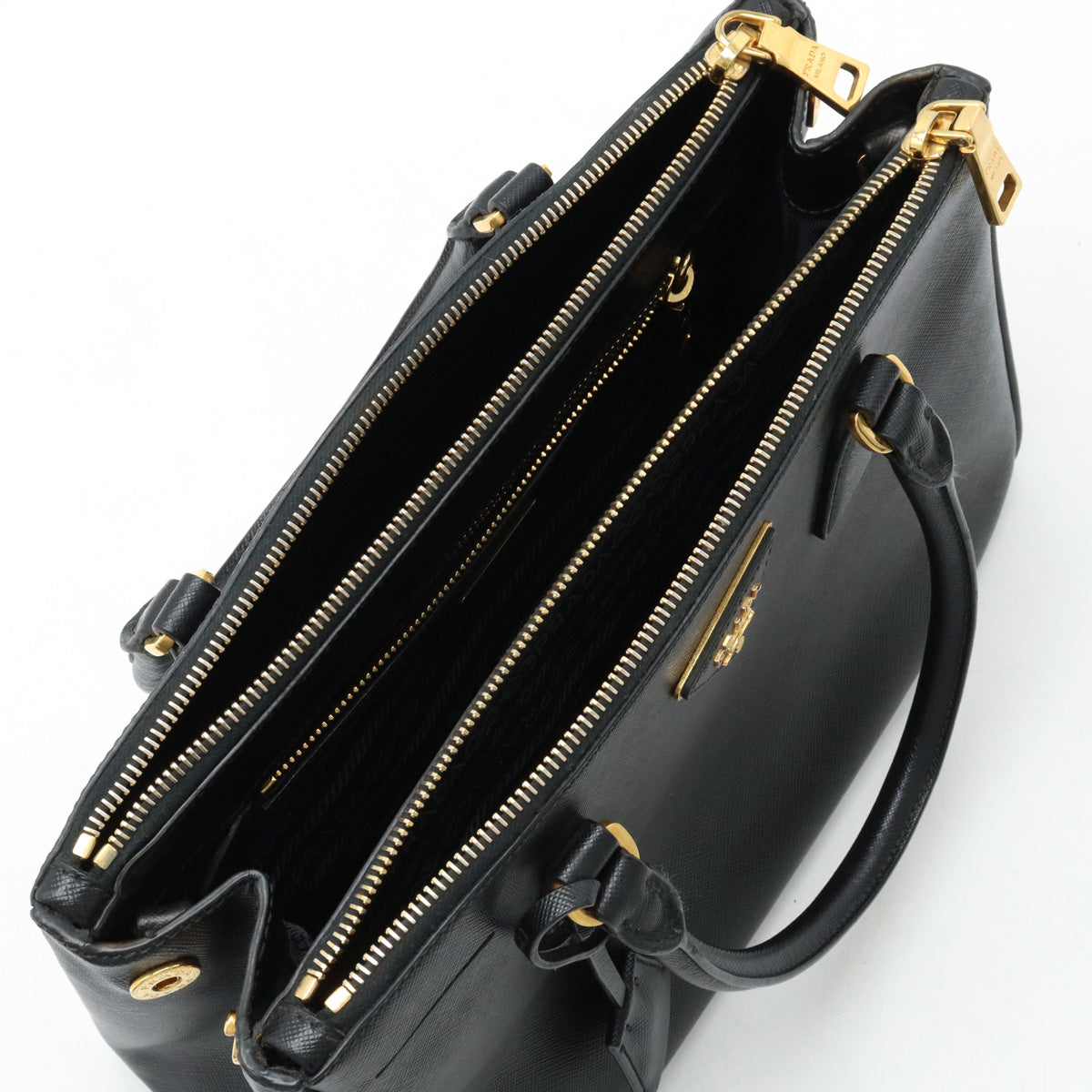 Prada Saffiano Lux Galleria Leather Handbag Black