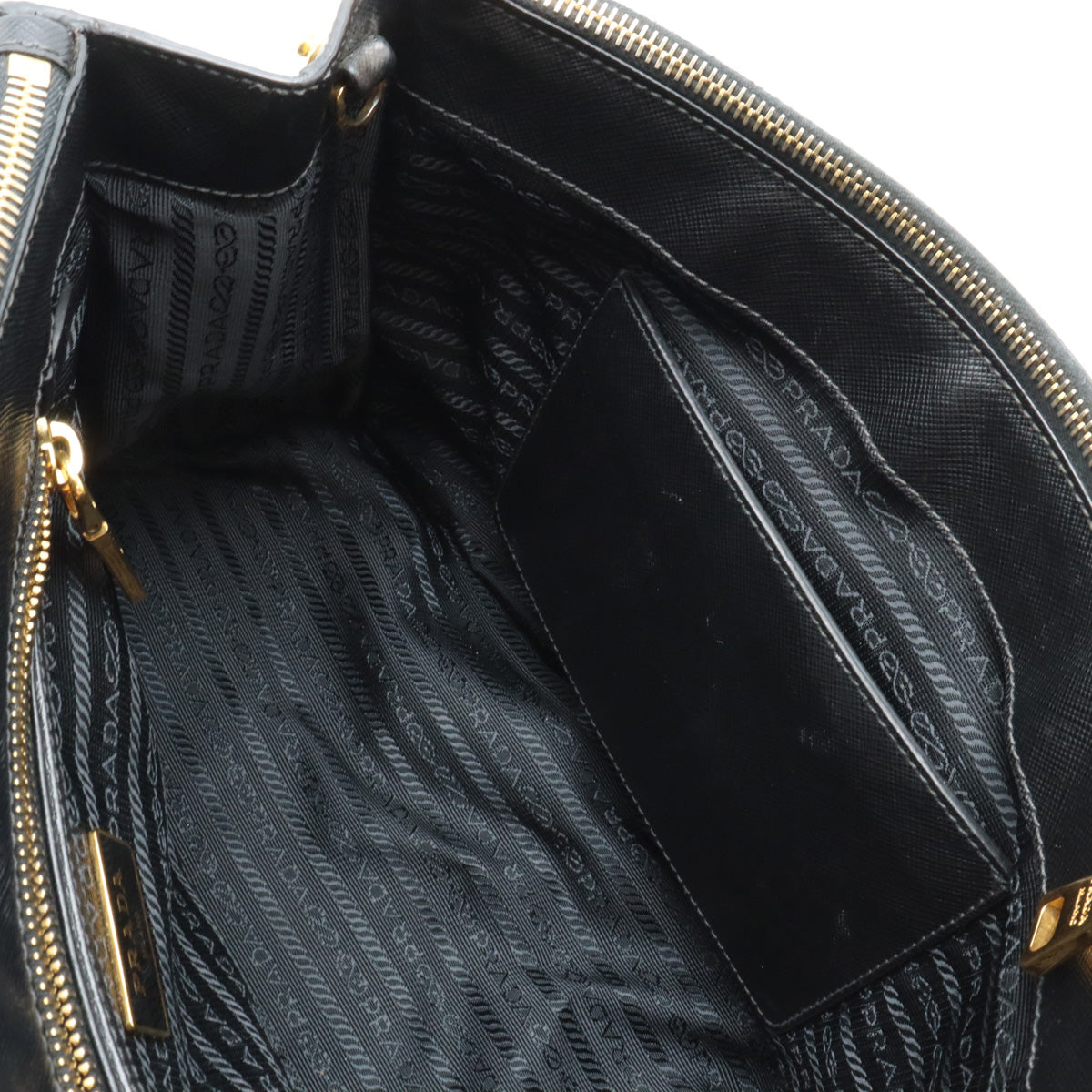 Prada Saffiano Lux Galleria Leather Handbag Black