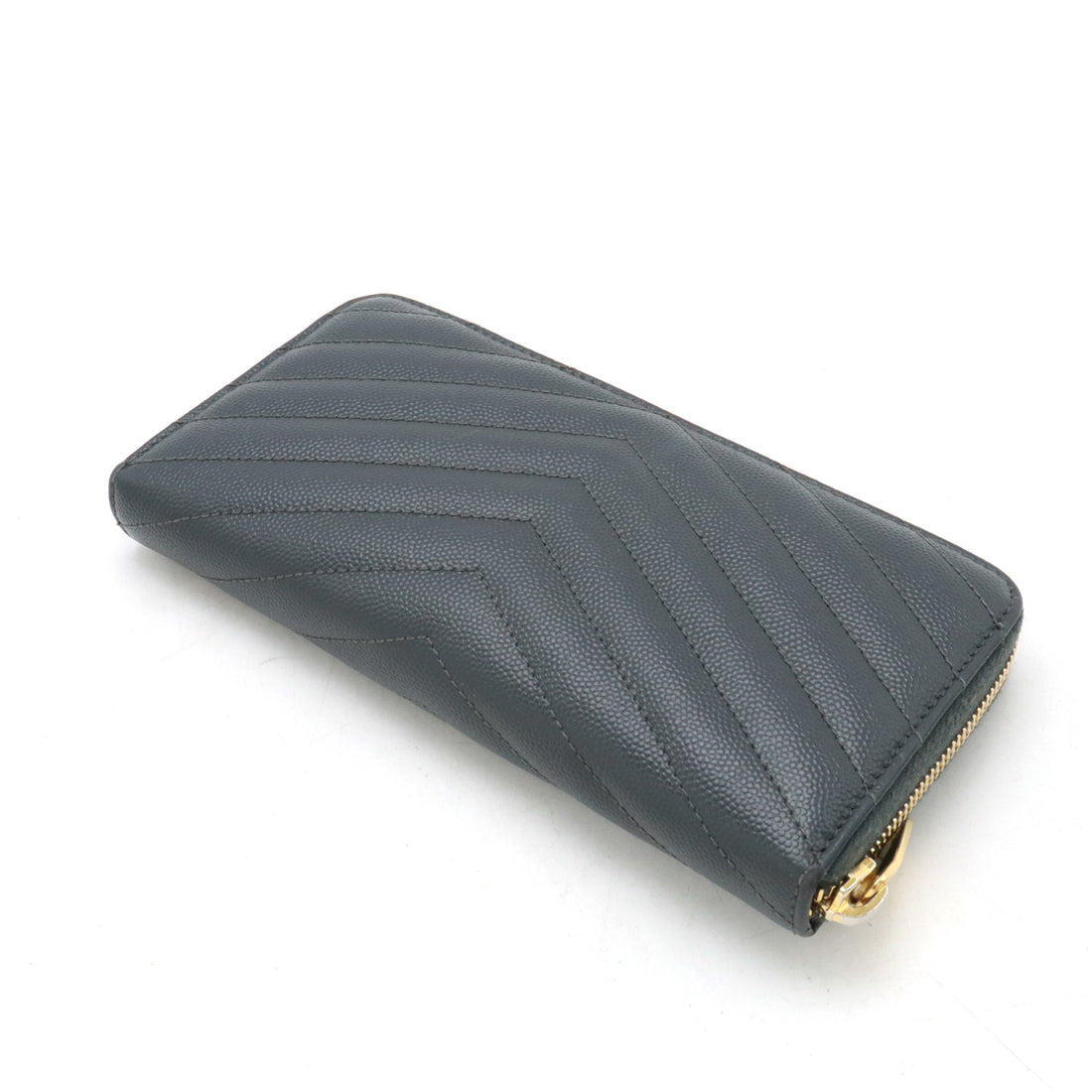 Yves Saint Laurent Leather Monogram Zip-Around Wallet 358094