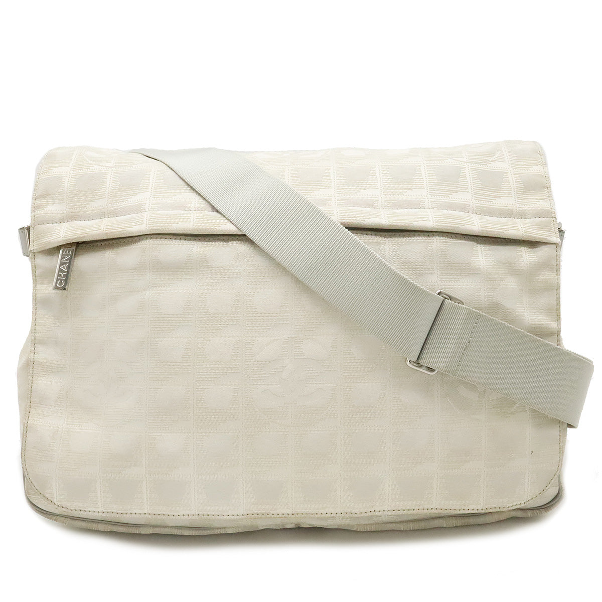 Chanel Nylon Jacquard Messenger Bag Ivory