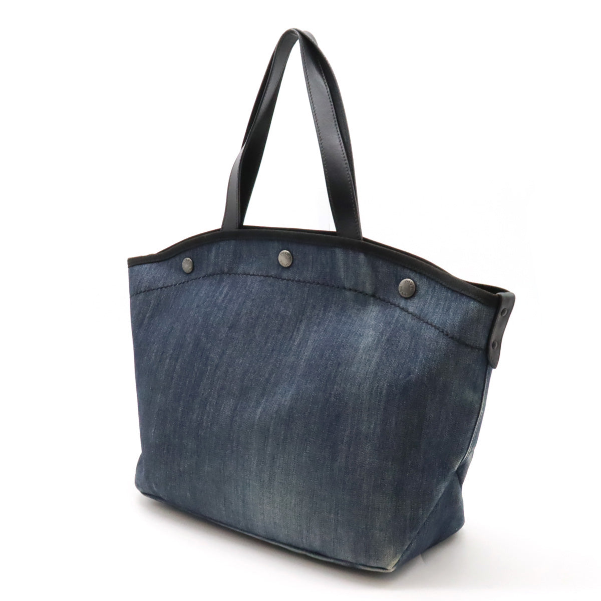 Prada Denim/Leather Tote Bag 1BG310 in Good Condition