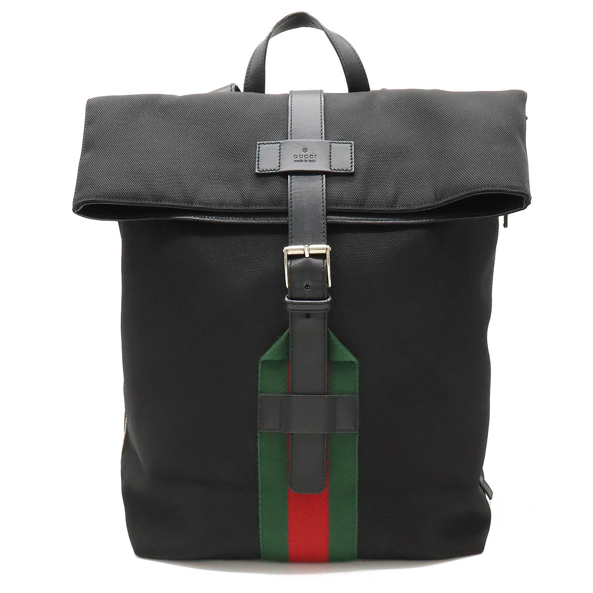 Gucci Black Canvas Leather Backpack 337075