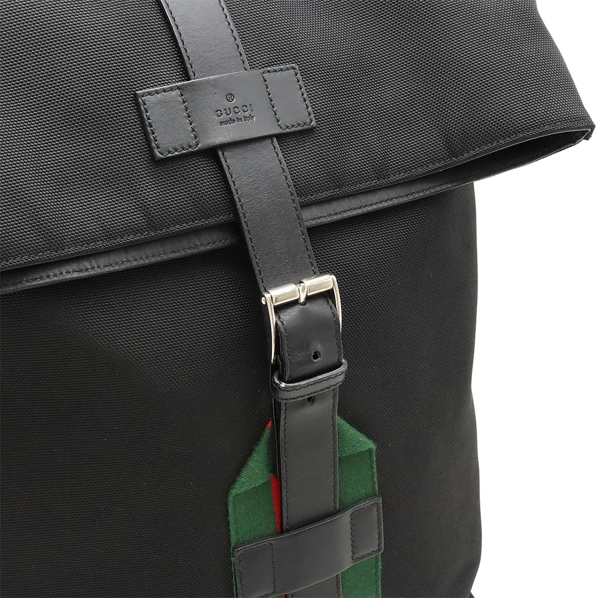 Gucci Black Canvas Leather Backpack 337075