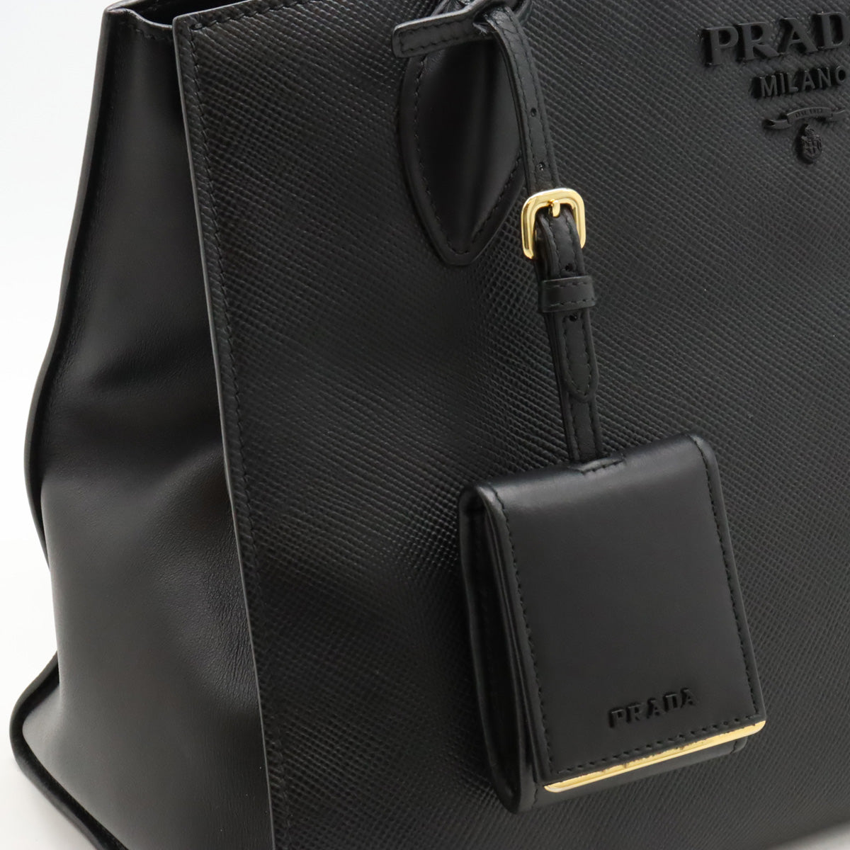 Prada Monochrome Saffiano Leather Handbag 1BA155